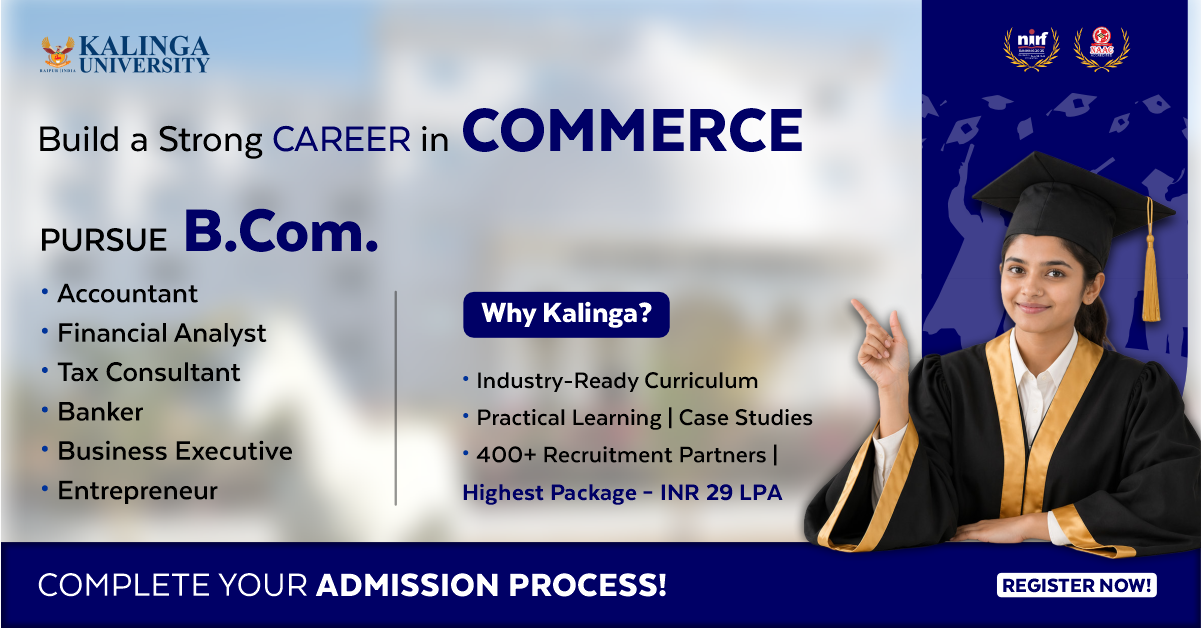 Kalinga University Naya Raipur Facebook ad: Build Your Career in Commerce