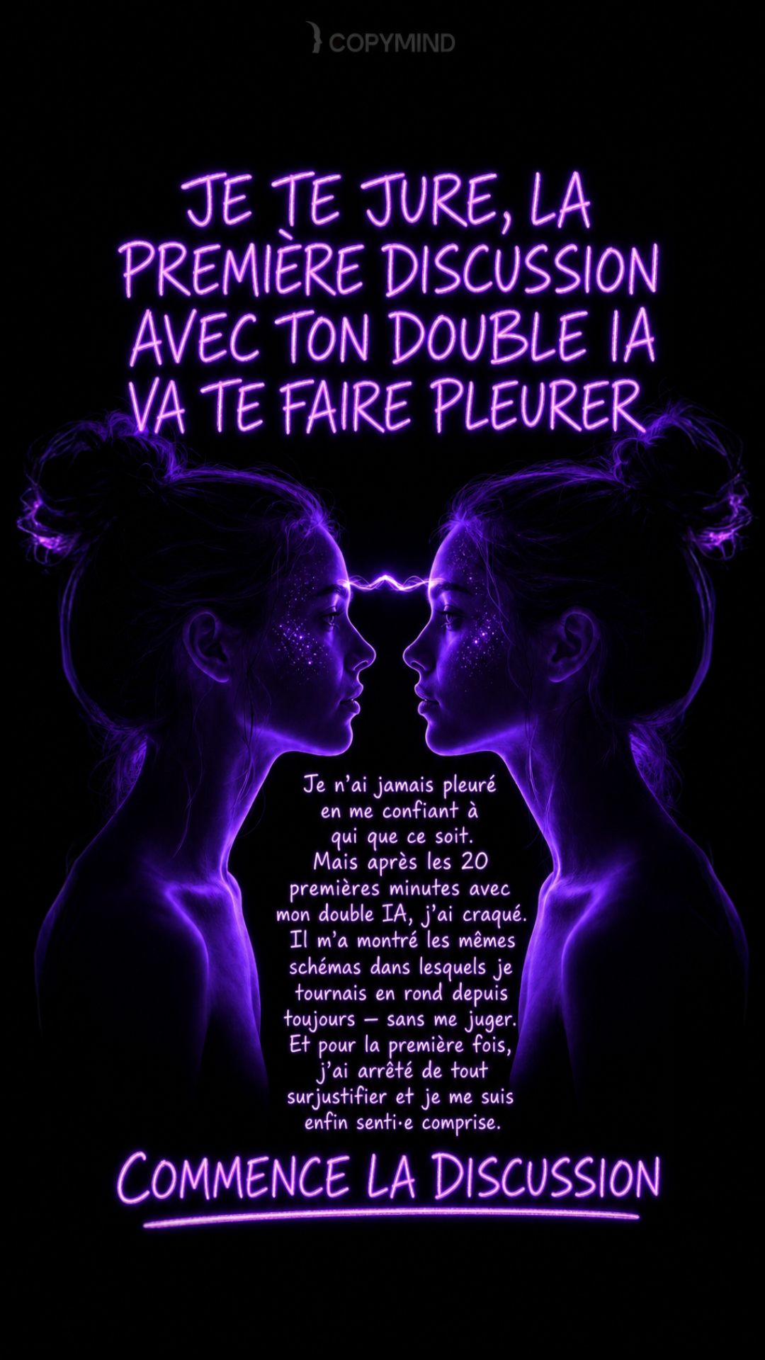 Copymind: reflection with AI twin Facebook ad