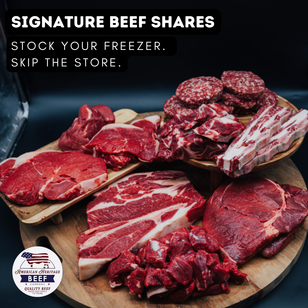 American Heritage Beef Company Facebook ad: Monthly Beef Delivery Made Simple
