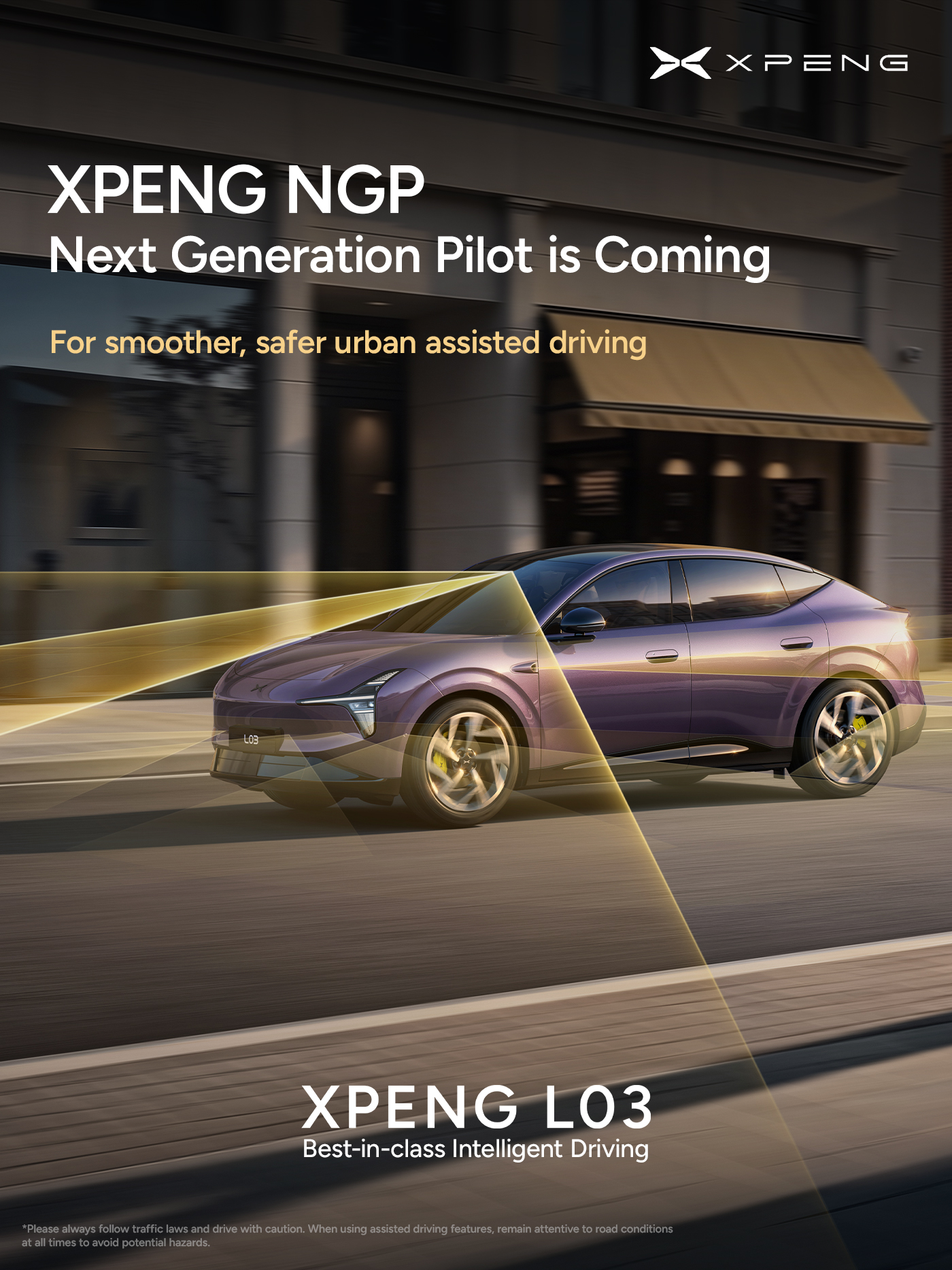 XPENG Facebook ad: Peak performance. Unleashed by XPENG L03.