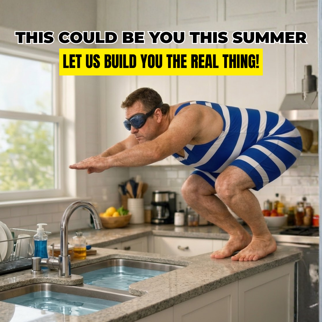 Dominion Luxury Pools Facebook ad: Custom Luxury Pool Starting At $70K