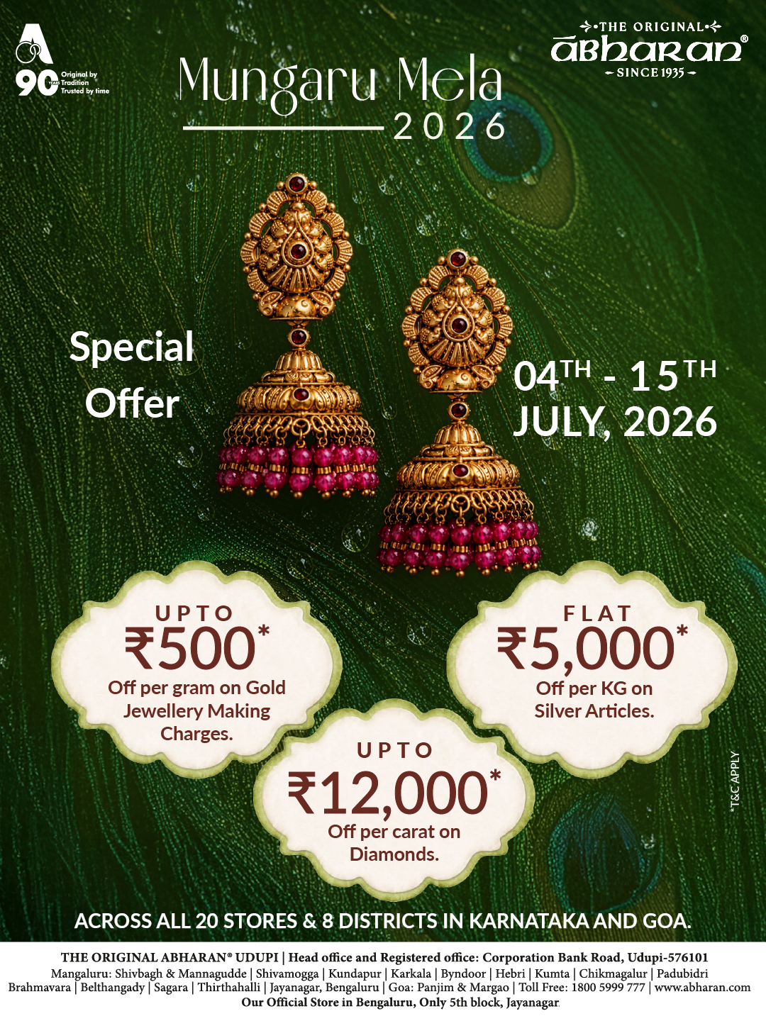 Abharan Jewellers Facebook ad: Mungaru Mela 2026 is now live at The…