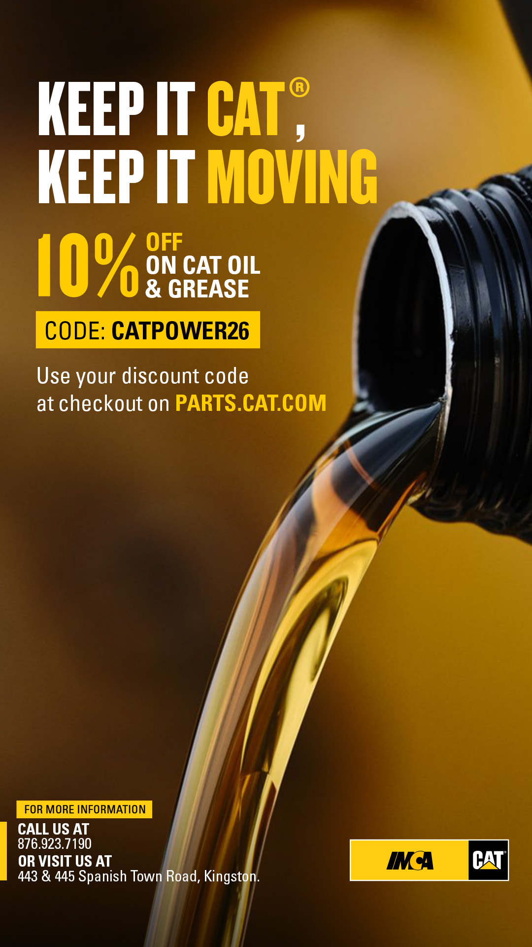 IMCA Cat Jamaica Facebook ad from Feb 16, 2026