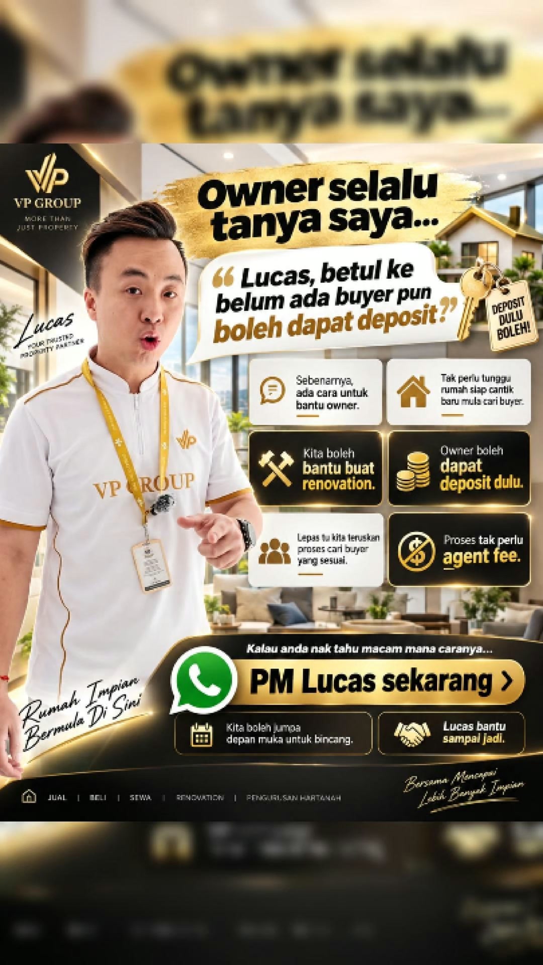 Rumah Mampu Milik Johor - VP RUMAH Facebook ad: OWNER TANYA๏ผBelum ada buyer pun boleh dapat deposit keโฆ
