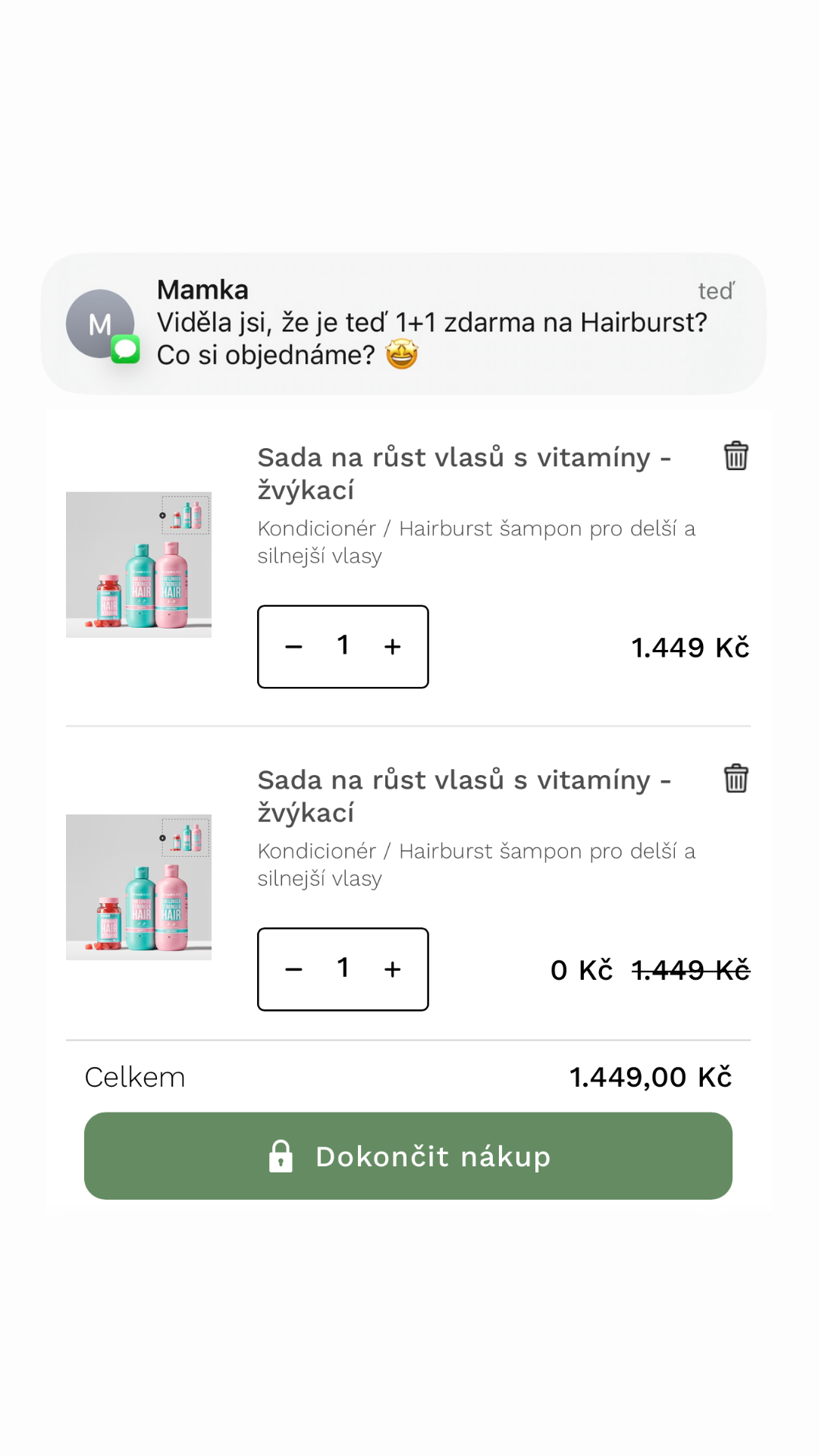 Hairburst Czech Republic Facebook ad