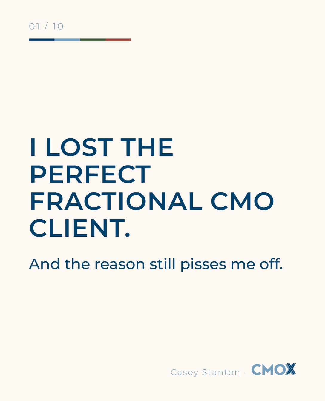 CMOx Facebook ad: I lost a Fractional CMO client I was…