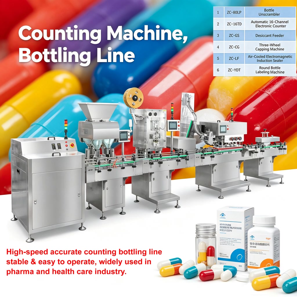 Ruian global machinery co ltd Facebook ad: Fully Automatic Electronic Counting Bottling Line for…