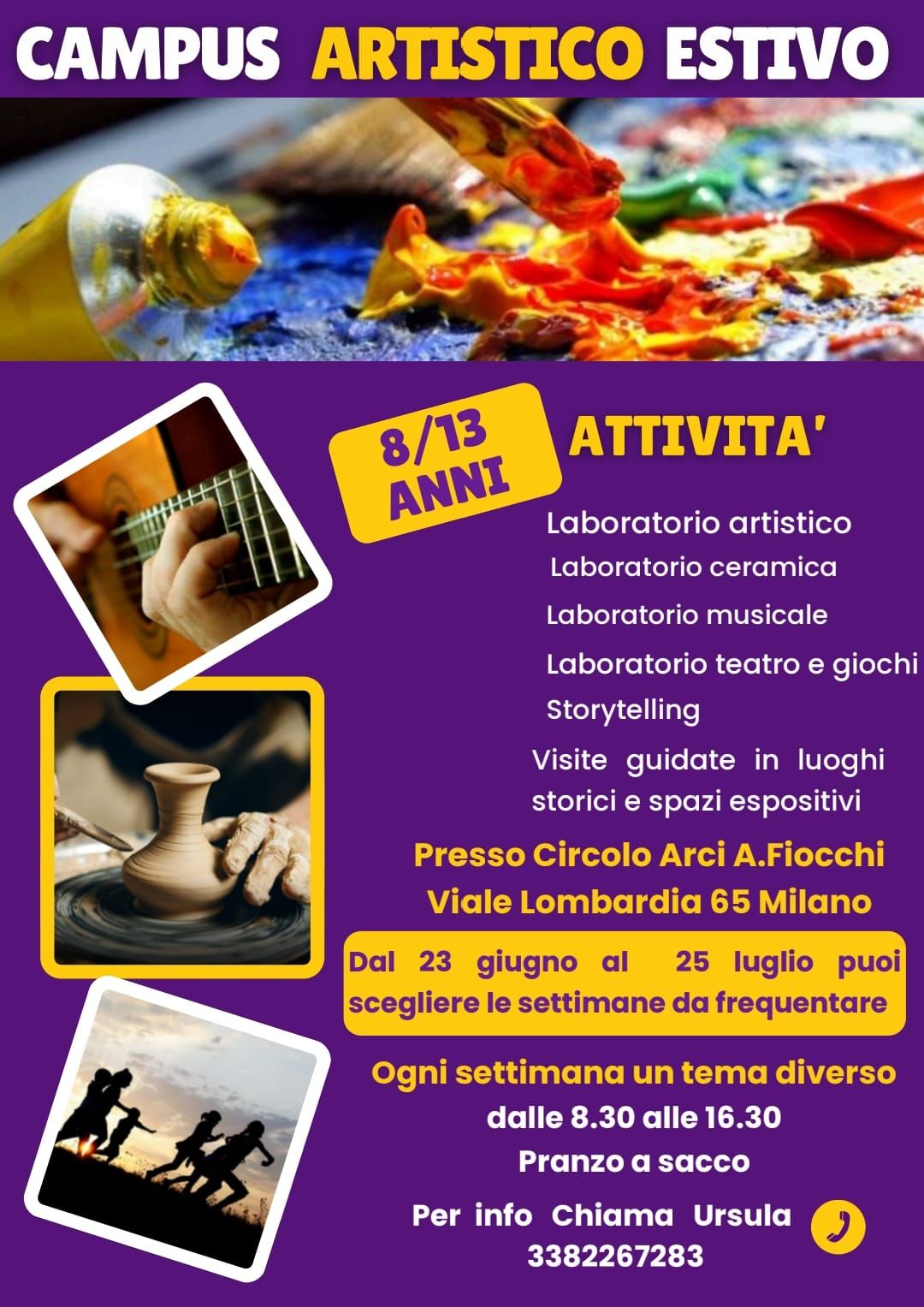 Campus artistico Luglio Facebook ad: organizzo campus e laboratori ARTISTICI x bambini,ragazzi…