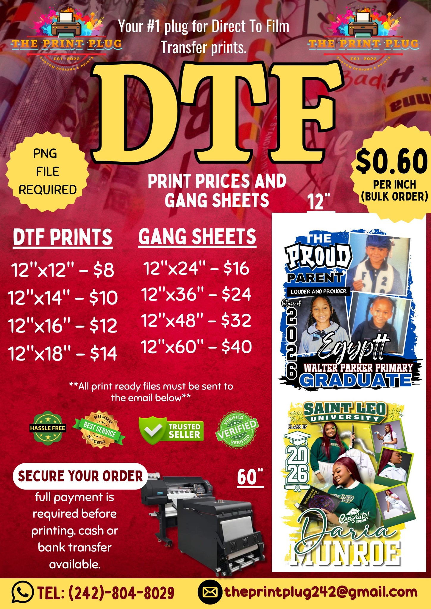 The Print Plug Facebook ad: DTF PRINTING MADE EASY!