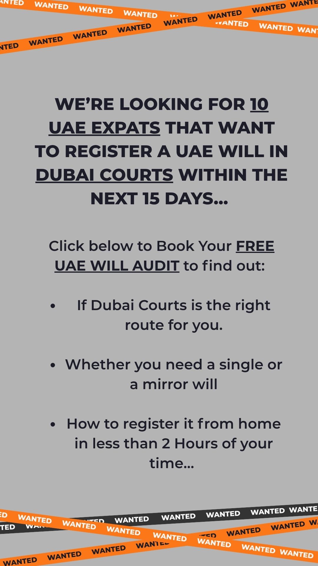 SmartWills UAE Facebook ad: Register Your UAE Will From Home