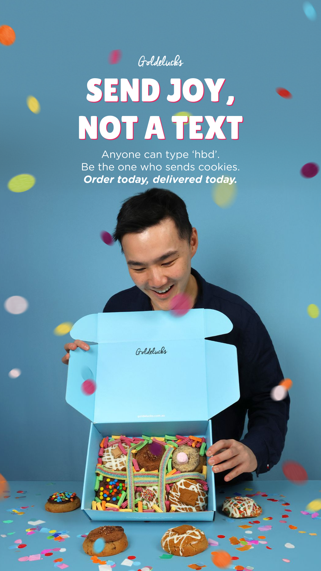 Goldelucks Facebook ad: Order Today, Delivered Today