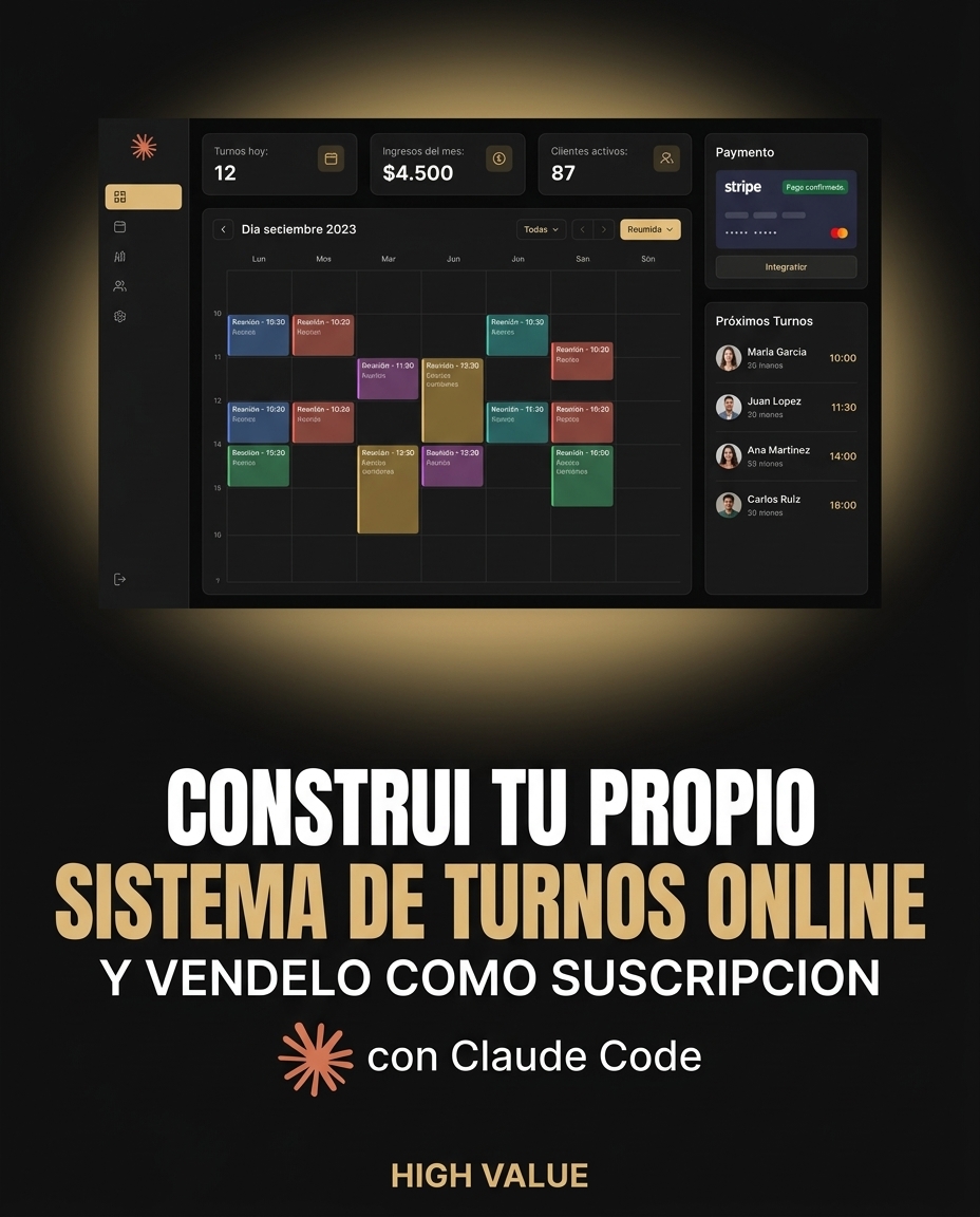 Nicolas Sosa Facebook ad: Construí tu propio sistema de turnos online.