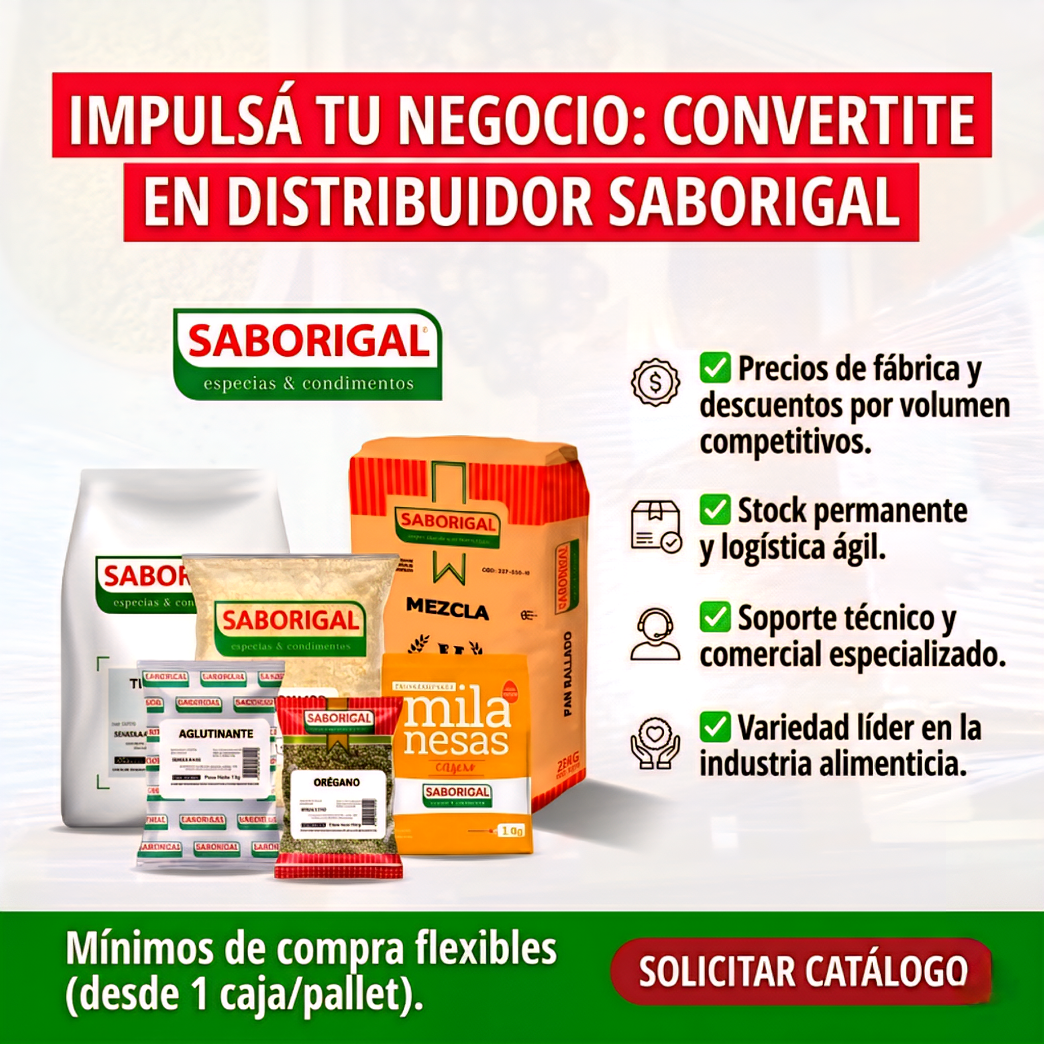 Saborigal S.A Facebook ad: Especias, condimentos y más!