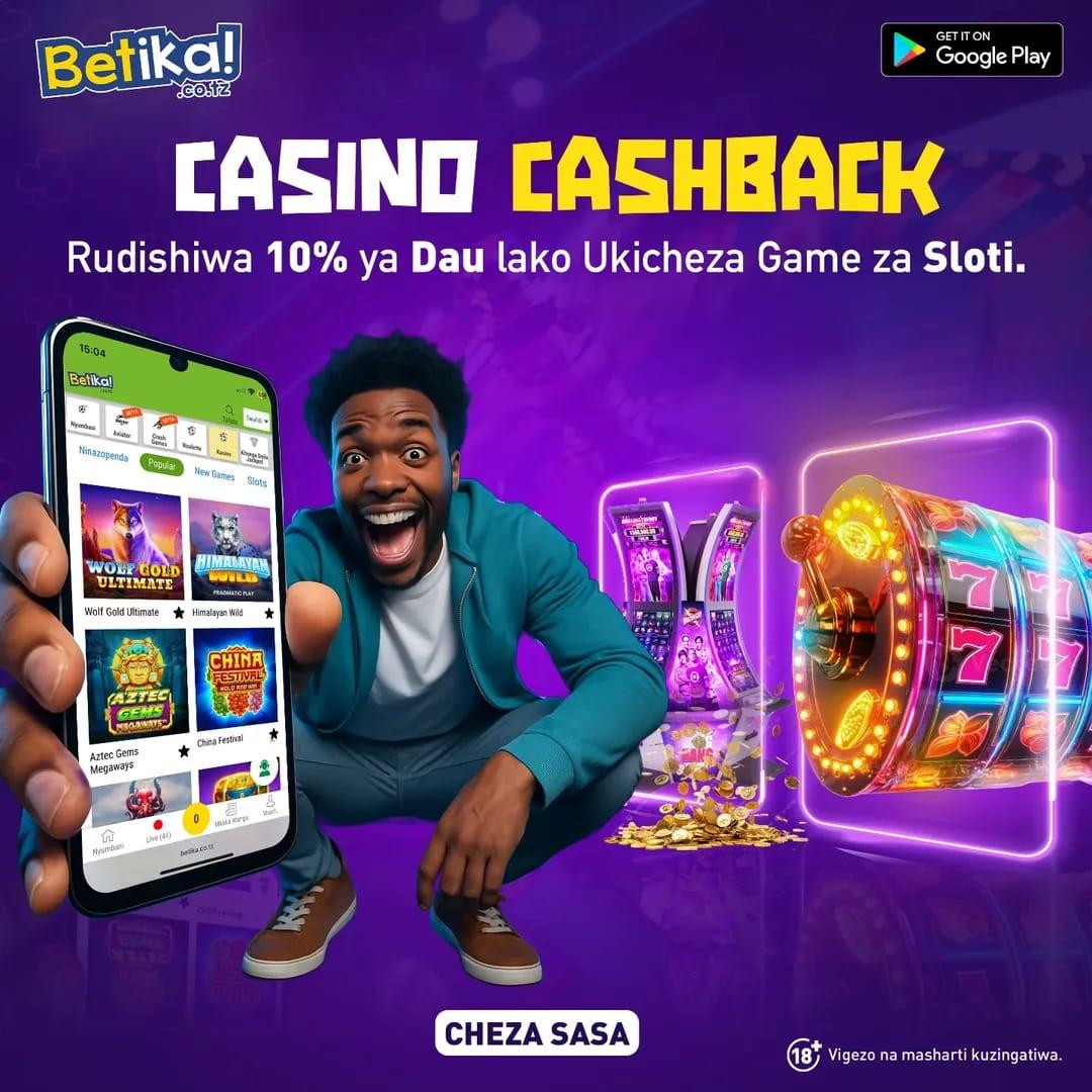 BetikaTz Facebook ad: 10% Cashback Bonus