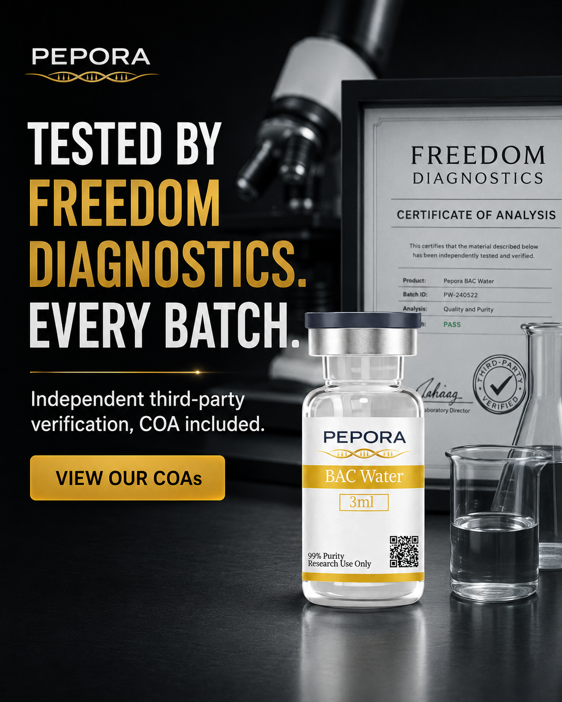 Pepora Bio Facebook ad: Trustpilot Rated 4.3 out of 5