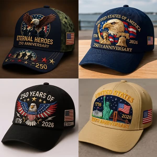 Fresheight.FT09 Facebook ad: Eagle & Liberty, United States 250th Anniversary Hat Hand…
