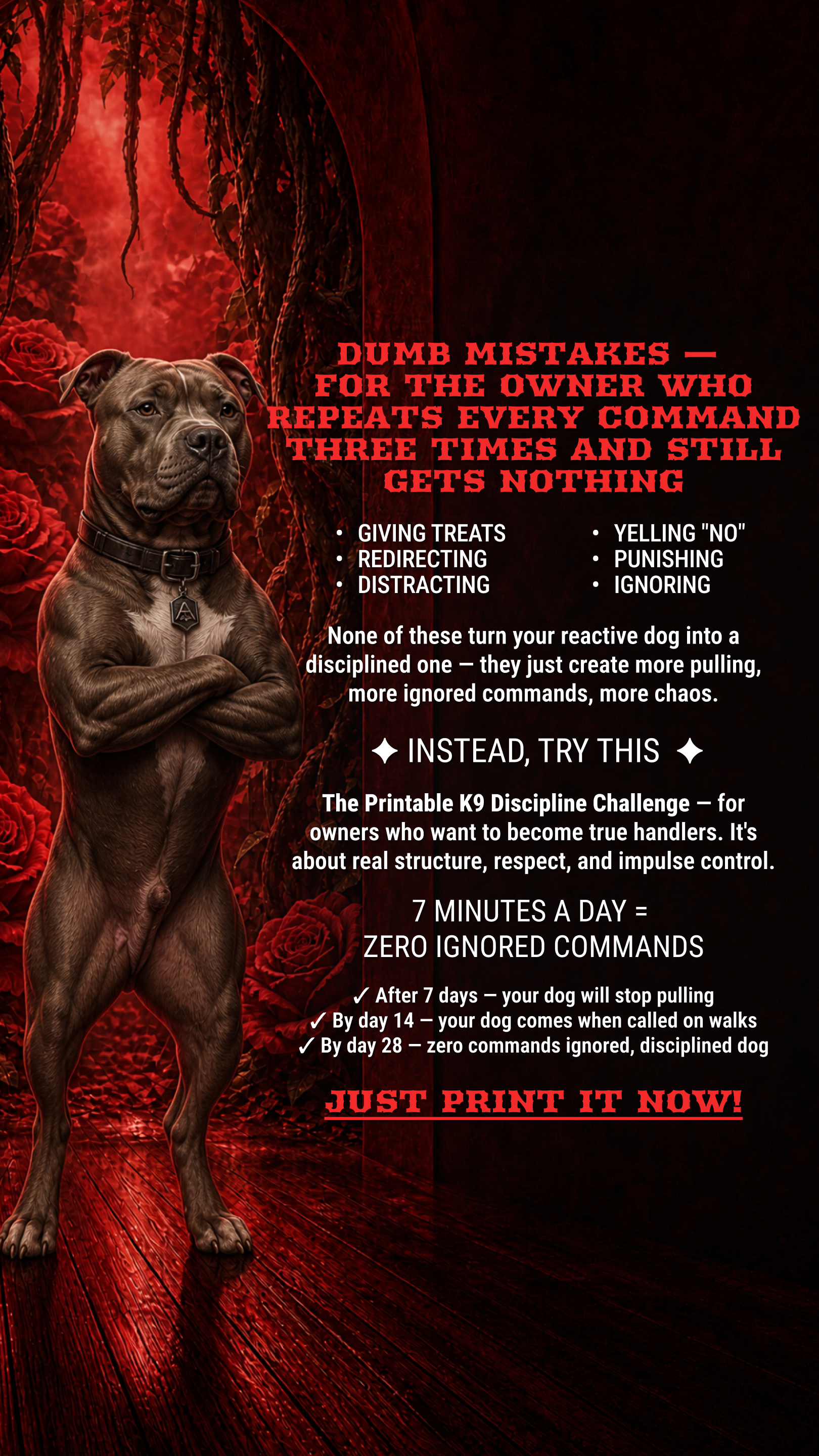 Dog Training Program Facebook ad: Take the lead. Start now