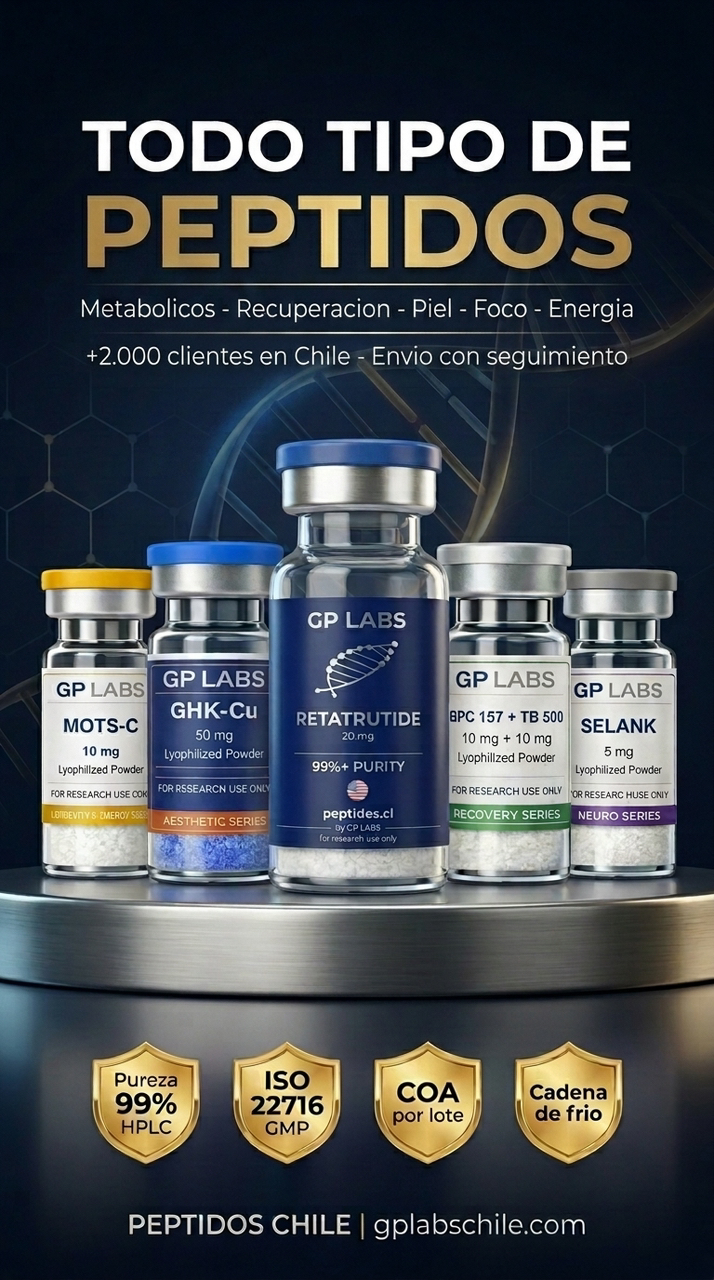 GP Labs Facebook ad: Péptidos premium en Chile, con respaldo real, más…