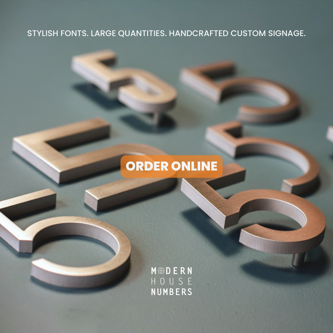 Modern House Numbers Facebook ad: Hand Crafted Modern Style