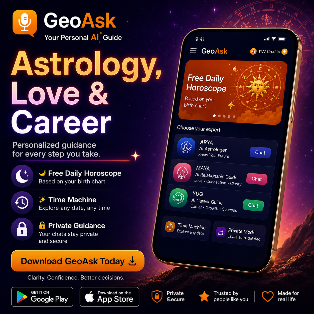 Geoask.com Facebook ad: Need clarity about love, career, or your future?