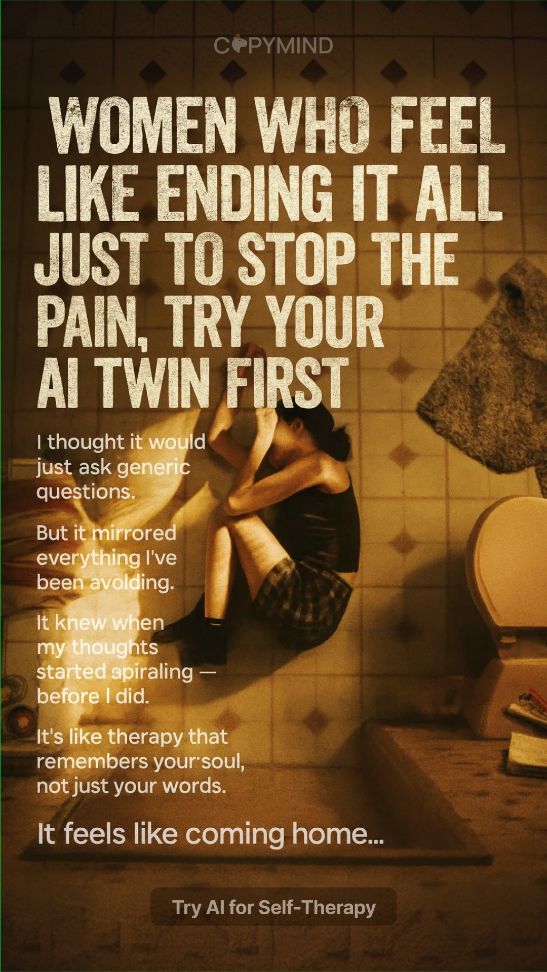 Copymind: AI twin for therapy Facebook ad