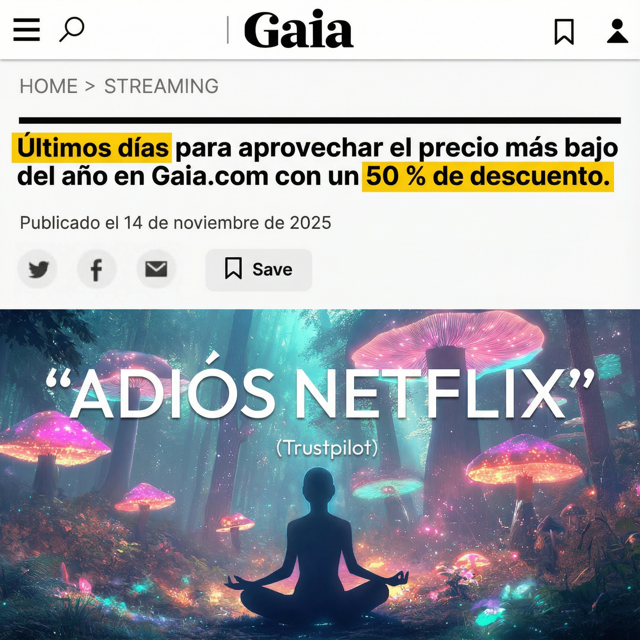 Tú eres Gaia Facebook ad