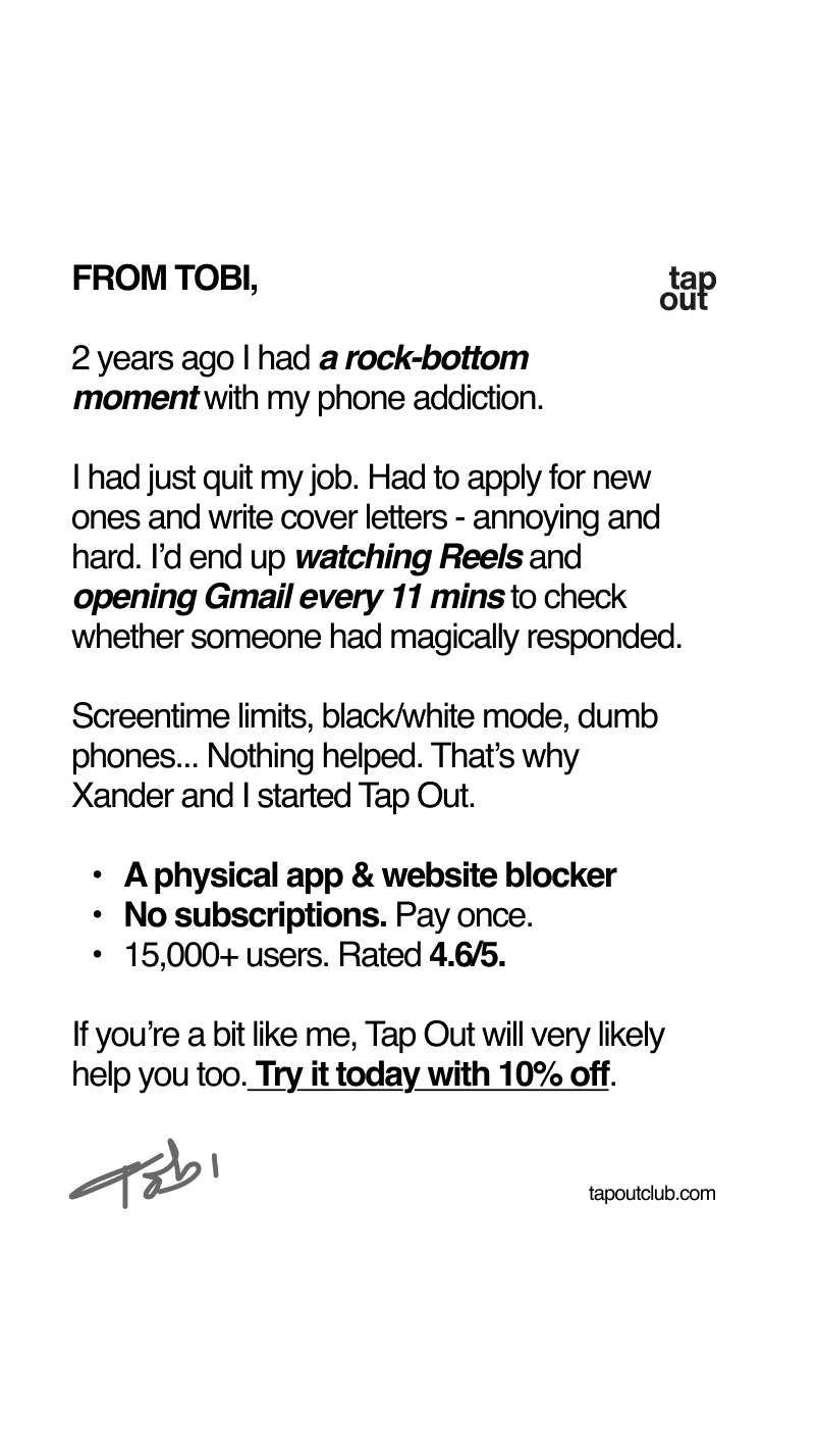 Tap Out Facebook ad