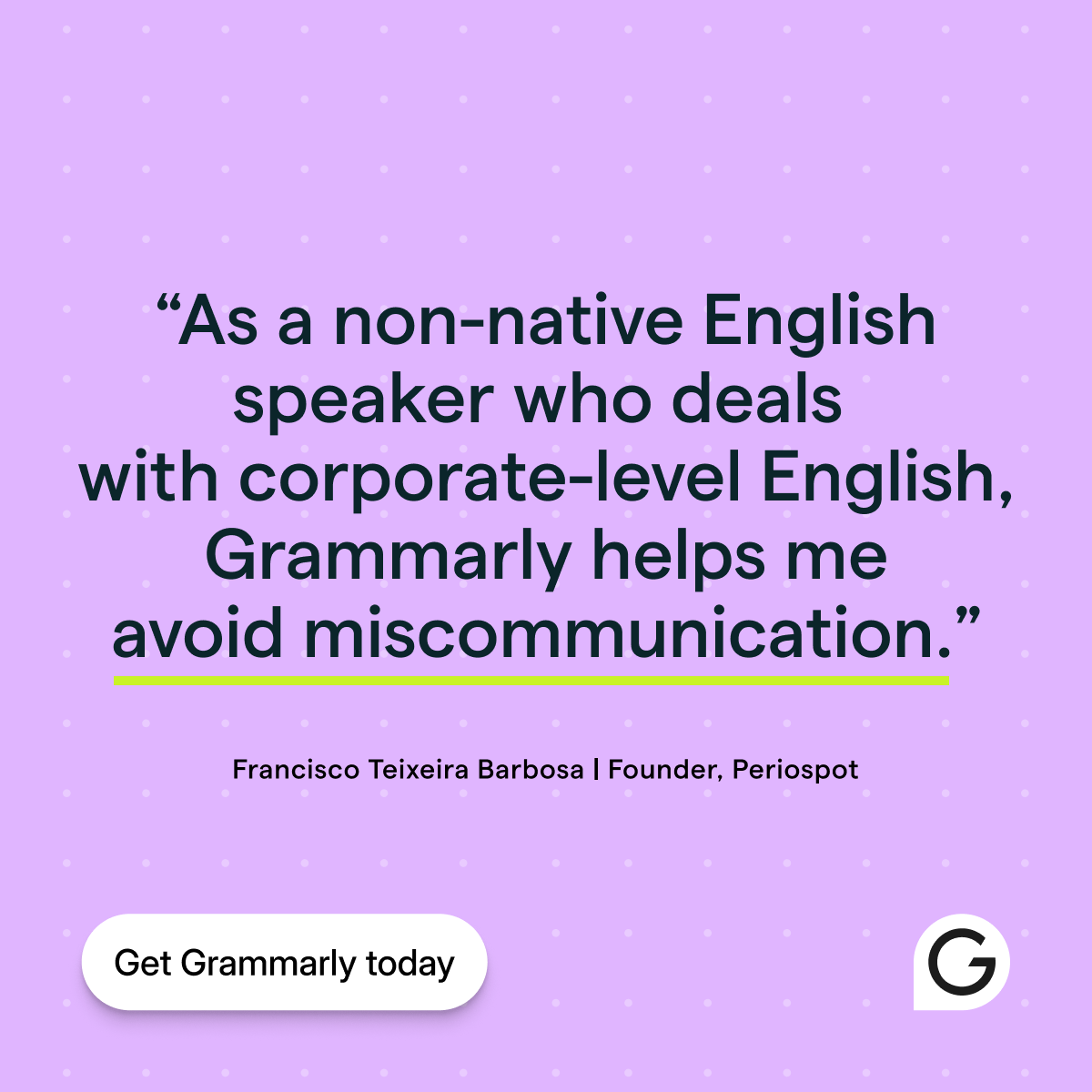 Grammarly Facebook ad