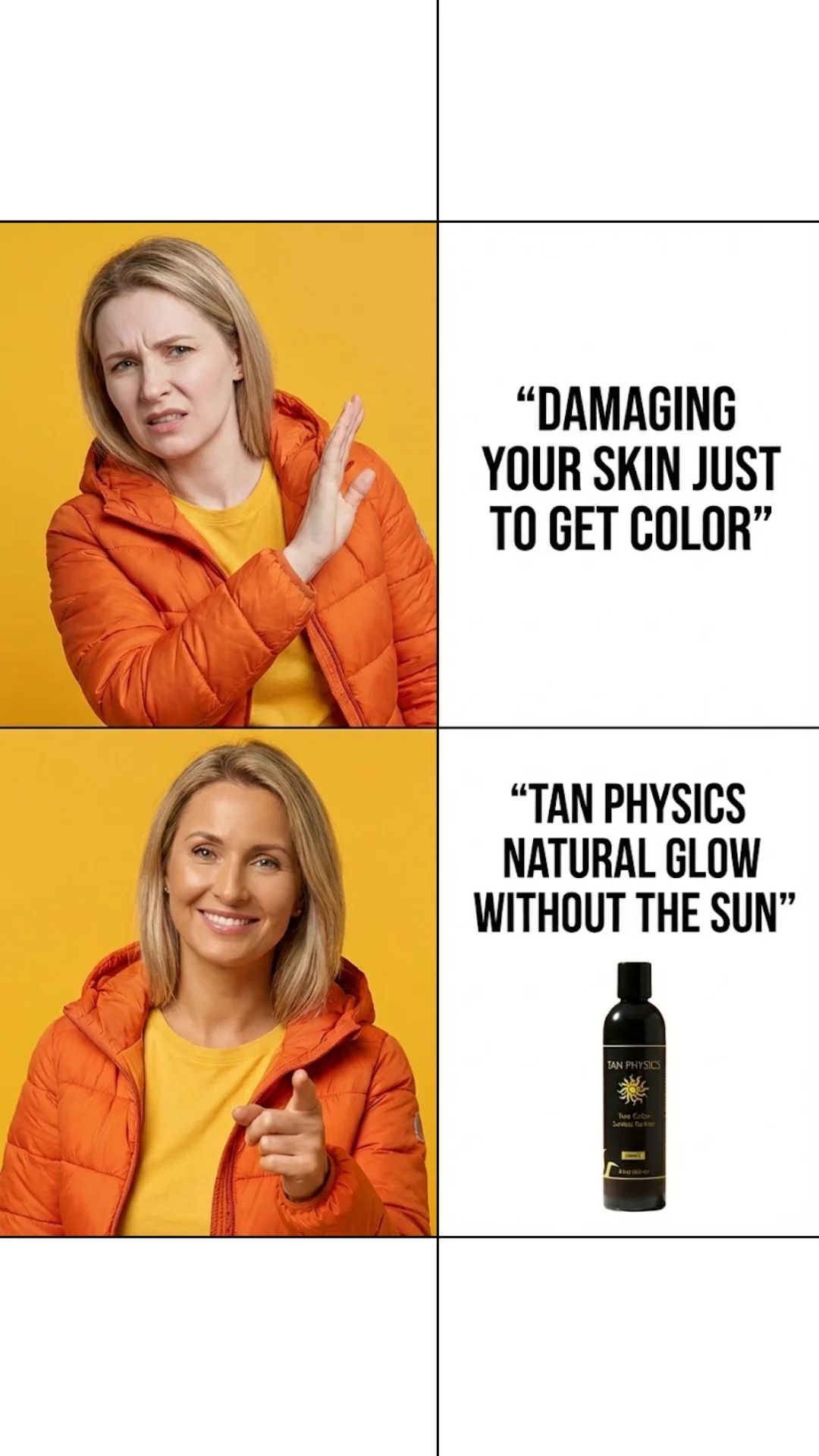 Tan Physics Facebook ad: When Winter Steals Your Glow