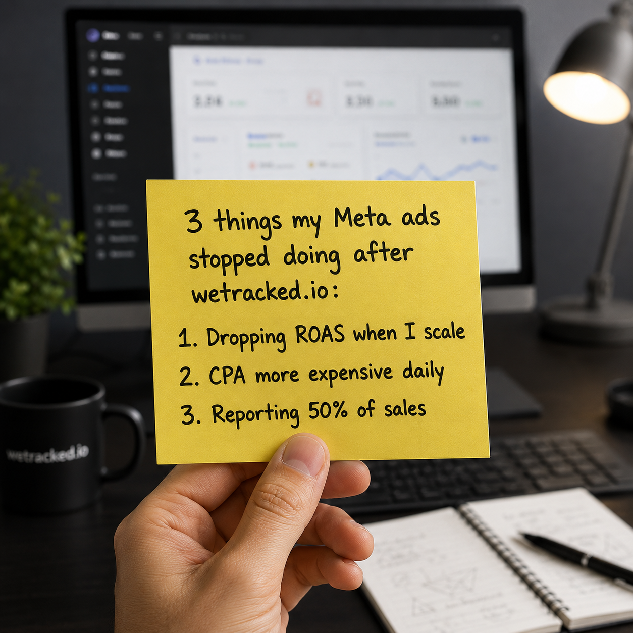 wetracked.io Facebook ad: Rated 4.9/5 out of 1511+ reviews on G2, Capterra &…