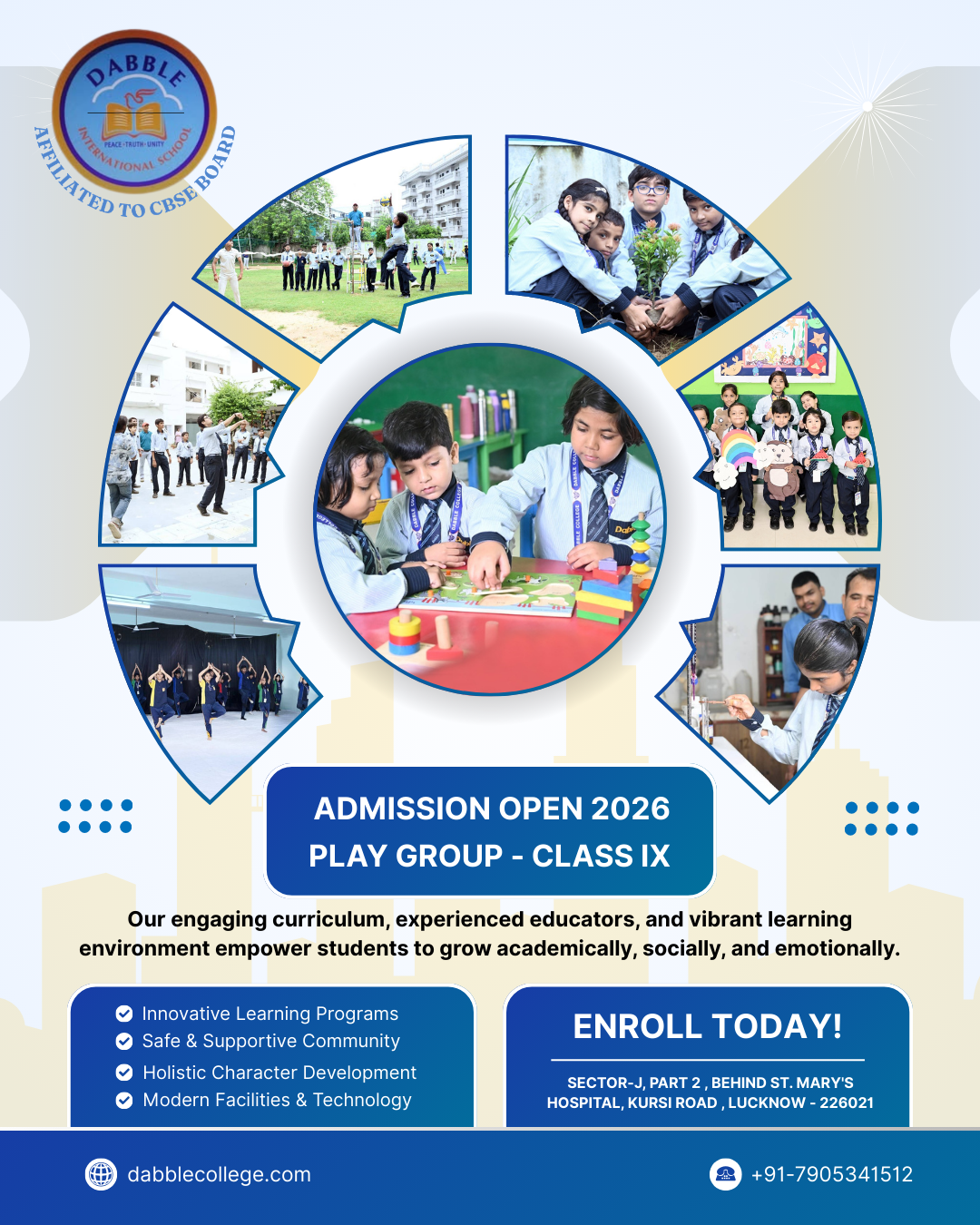 Dabble international school Facebook ad: Admissions Open for 2026-27 Session | Affiliated to…