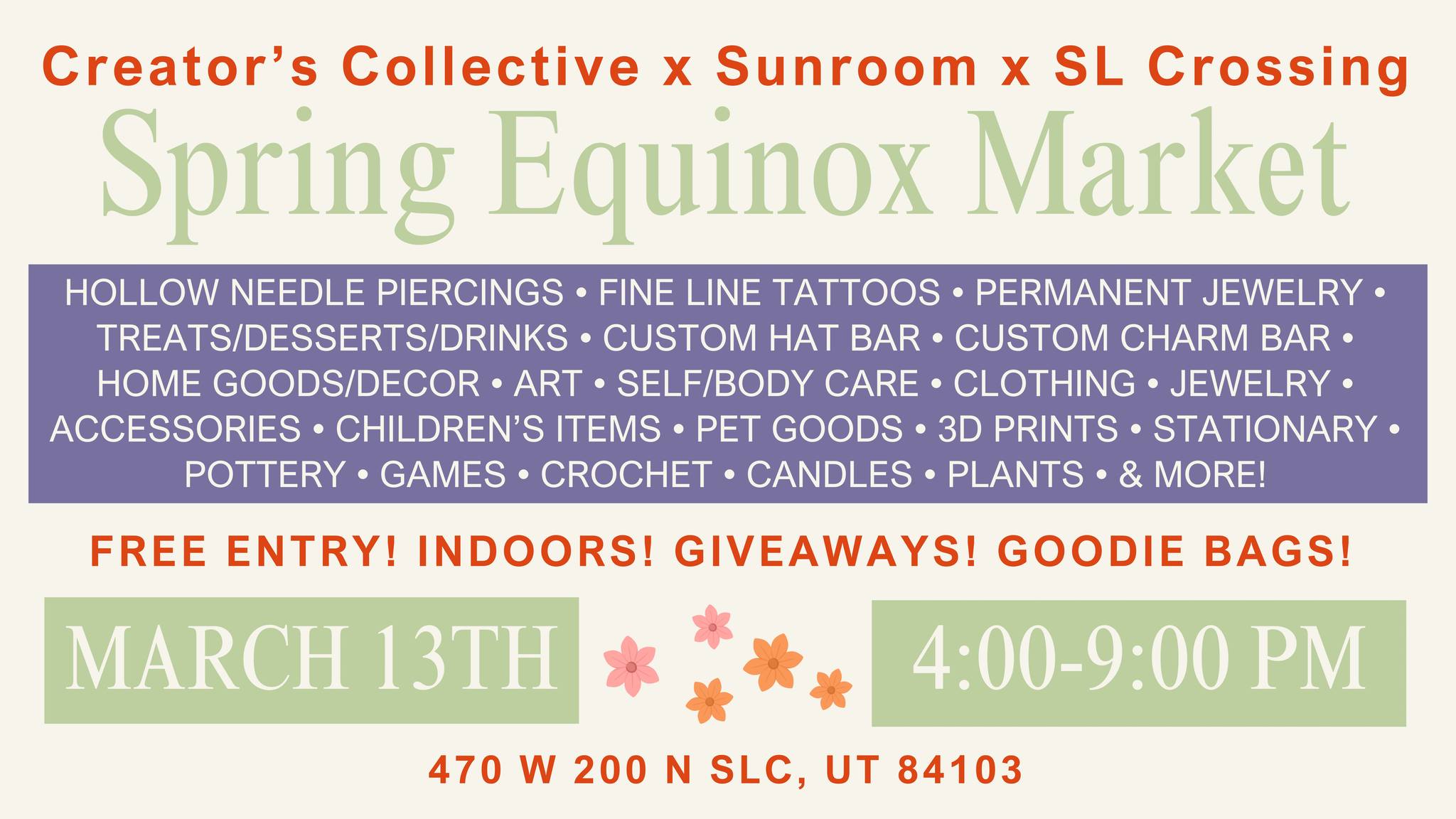 Creator’s Collective Market Facebook ad: CCM x Sunroom x SL Crossing Spring Equinox Market