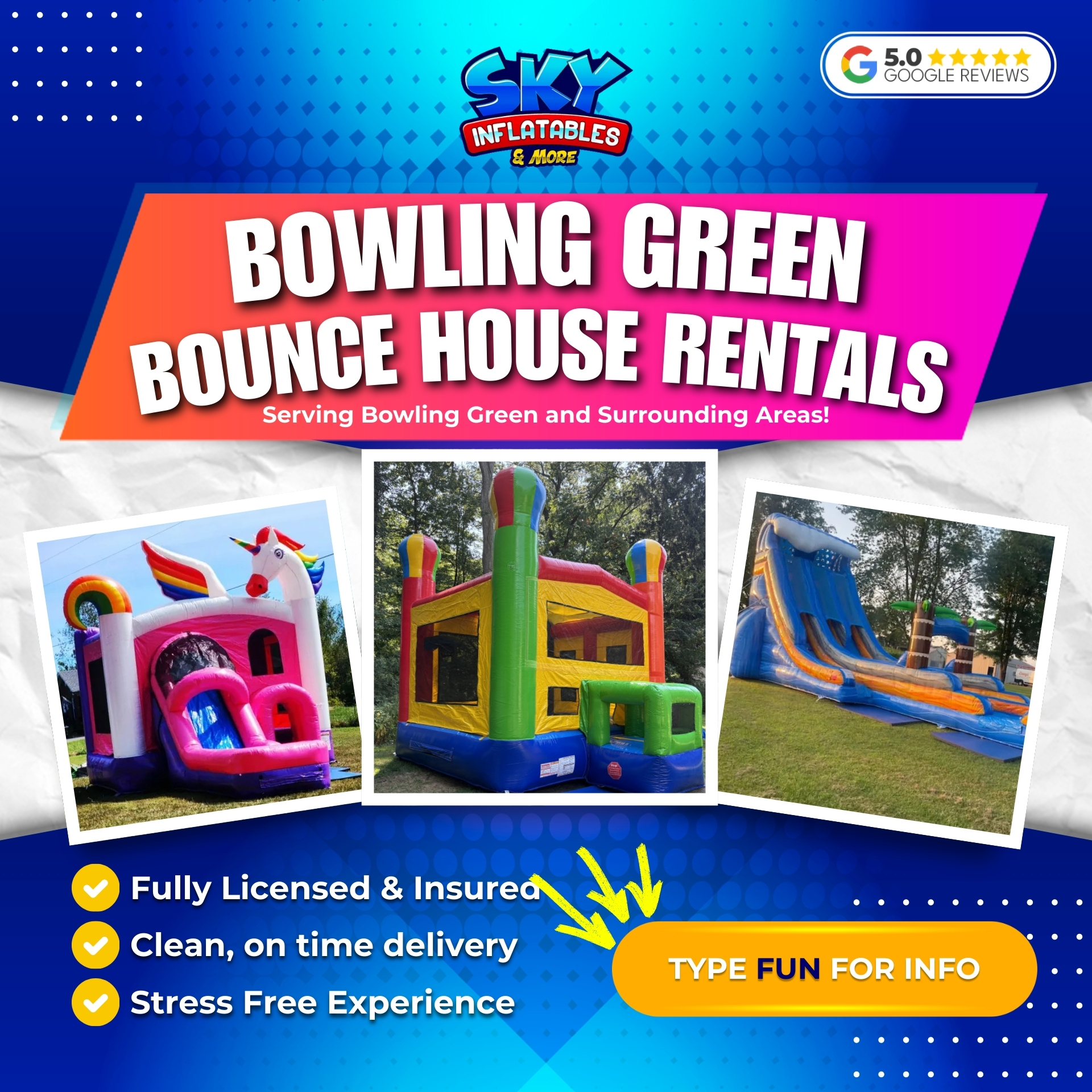 SKY Inflatables & more Facebook ad: SKY Inflatables & More LLC Bowling Green KY - Party Rental…
