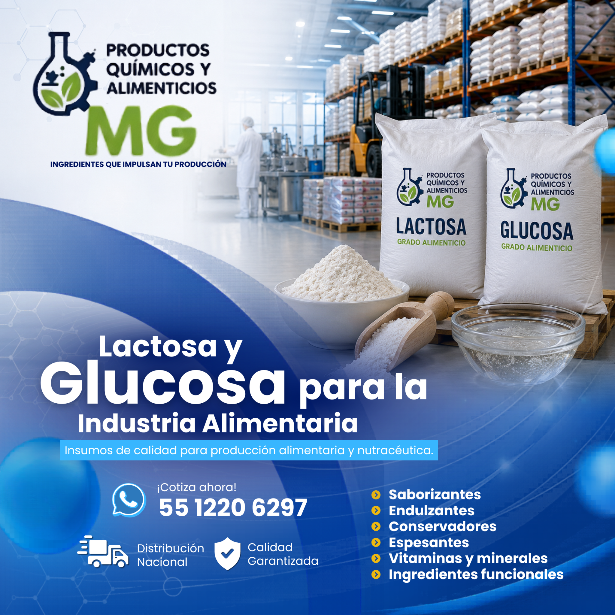 Productos Químicos y Alimenticios MG Facebook ad: Lactosa y Glucosa para la Industria Alimentaria