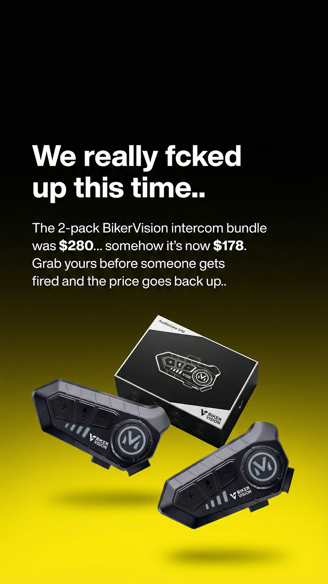BikerVision Facebook ad