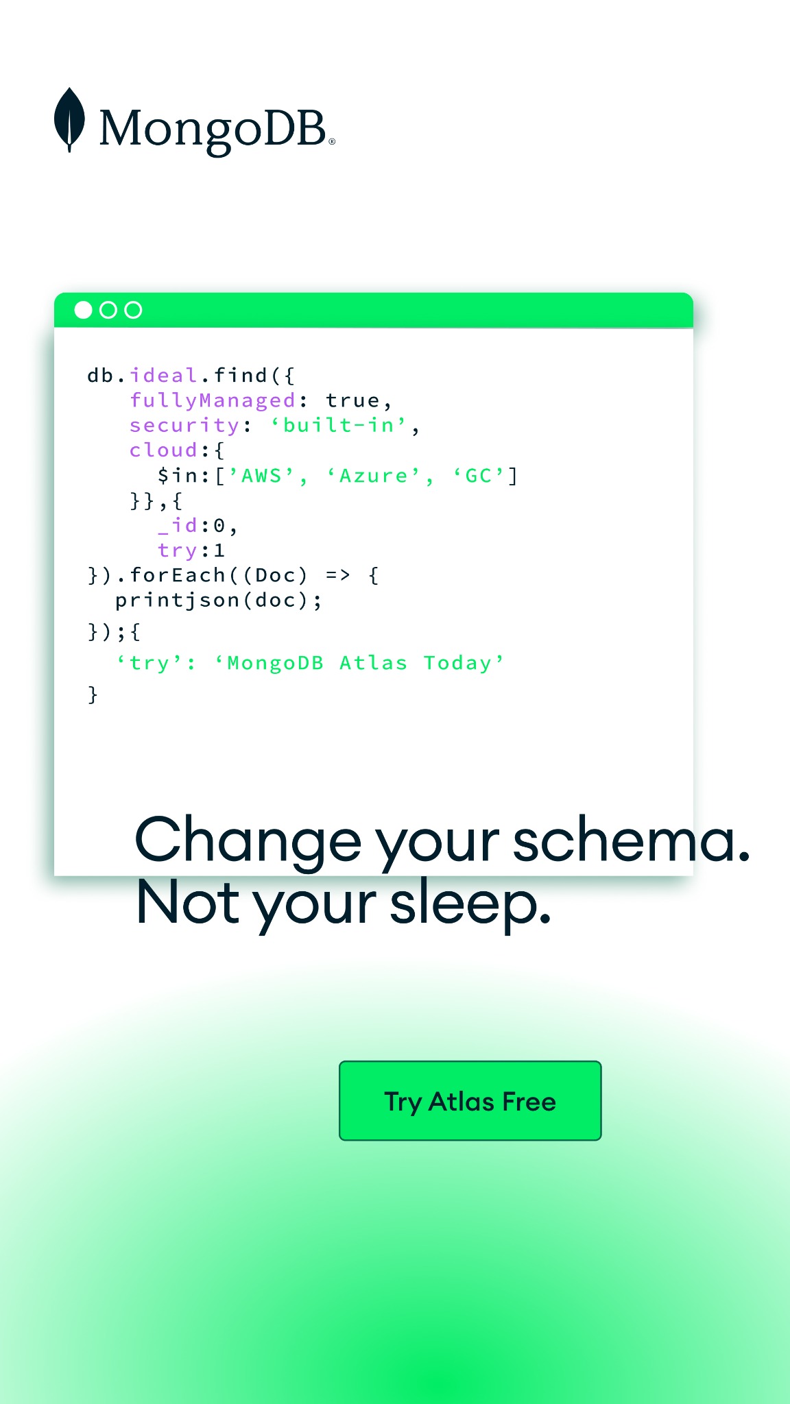 MongoDB Facebook ad