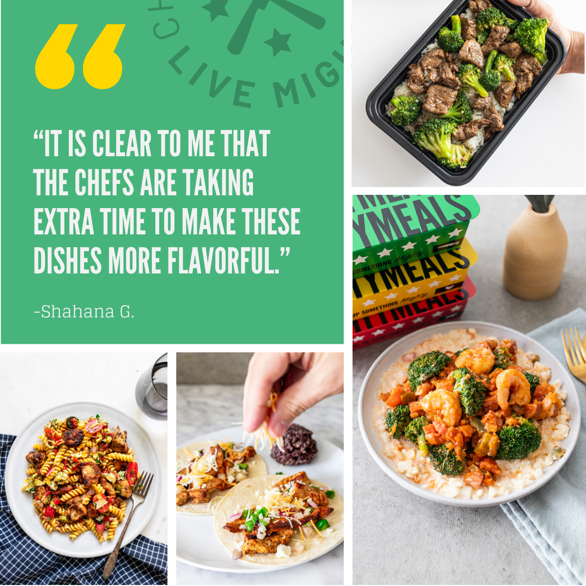 MightyMeals Facebook ad: Lose Weight, Not Flavor
