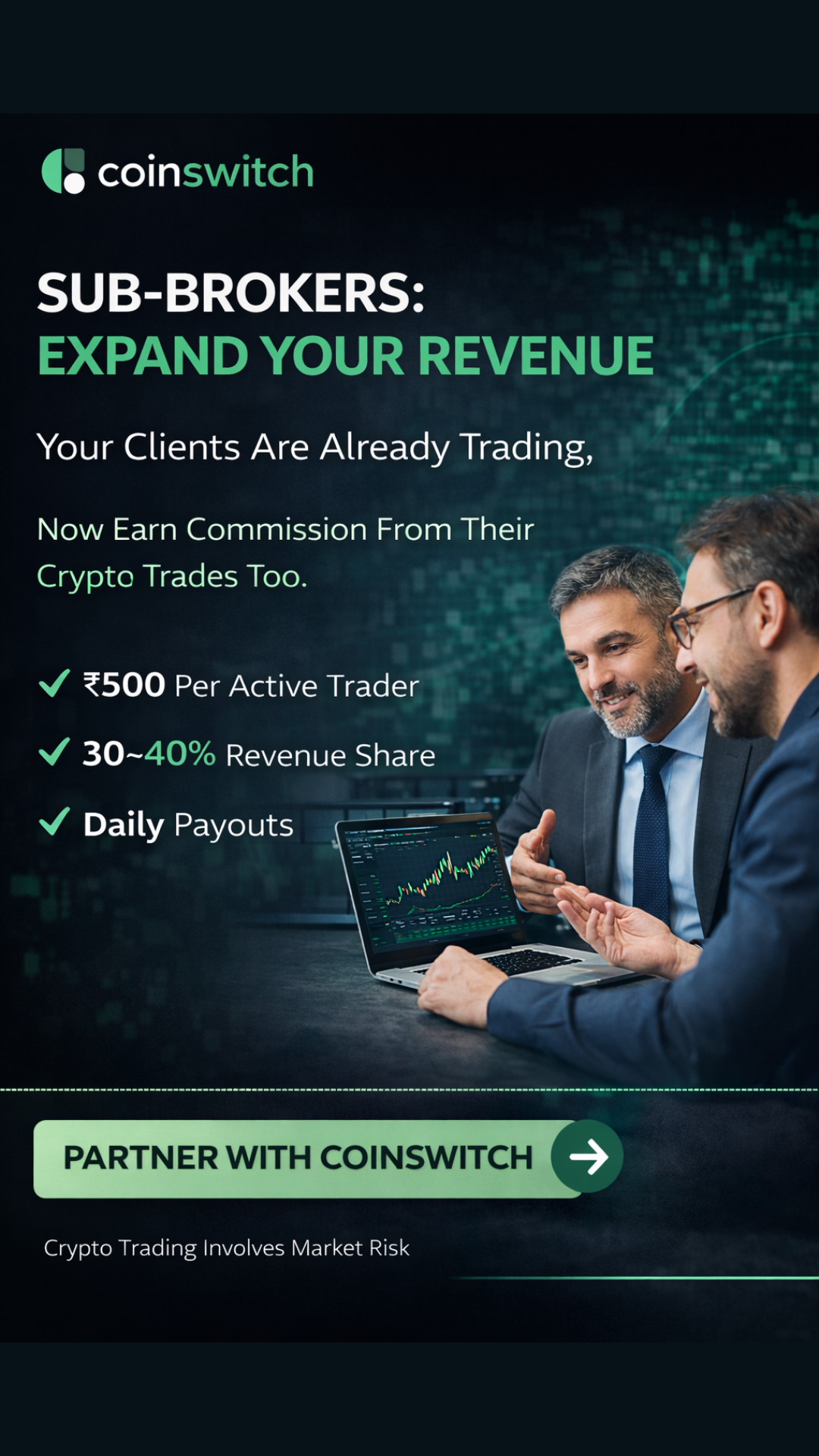 CoinSwitch Affiliate Partners India Facebook ad from Mar 11, 2026