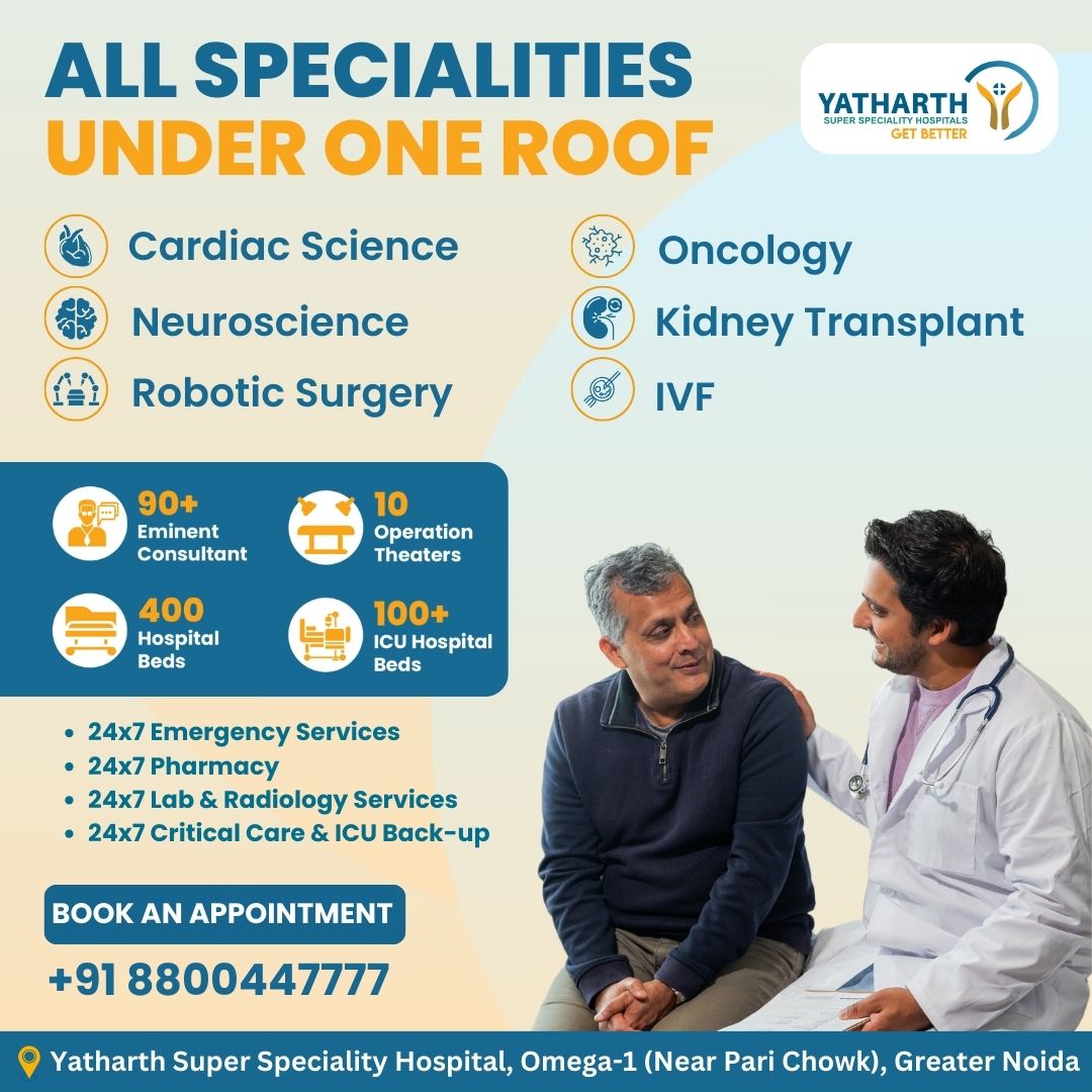 Yatharth Super Speciality Hospital - Greater Noida Facebook ad: Every day, we strive to provide compassionate, high-quality…