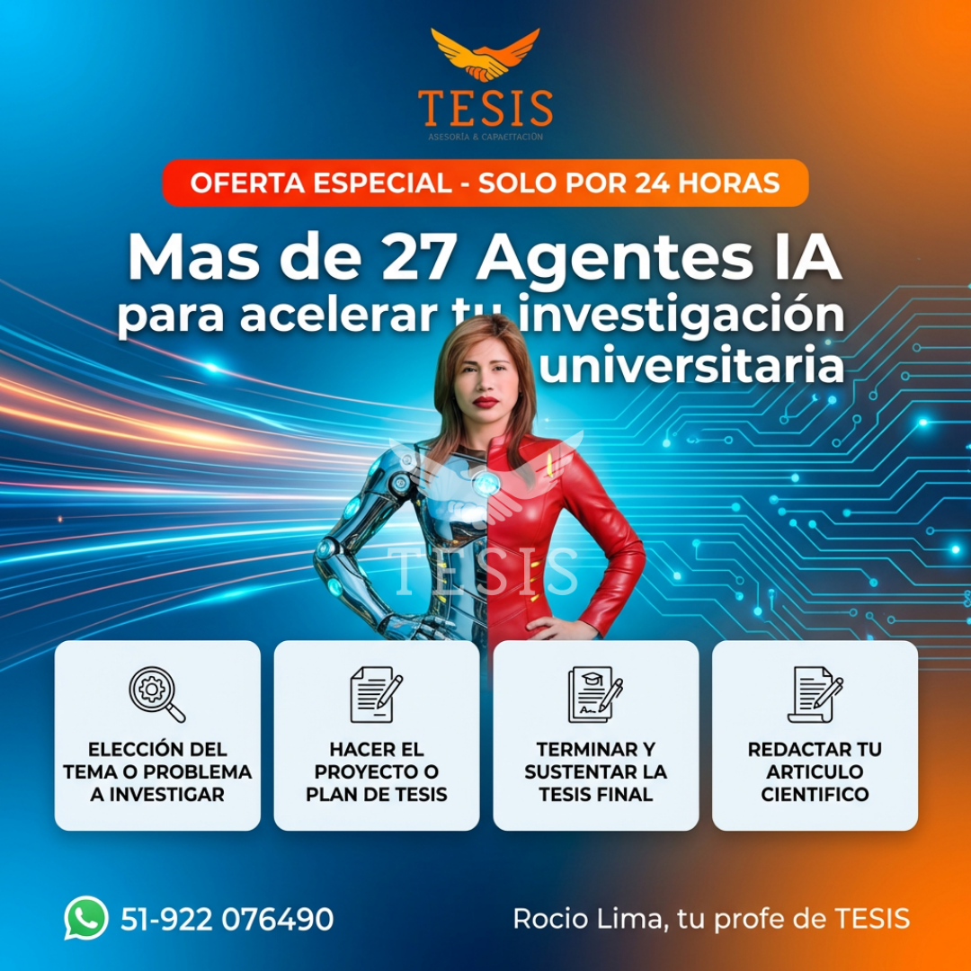 Tesis Asesoría y Capacitación de Rocio Lima Facebook ad: Más de 27 agente IA con Oferta Especial