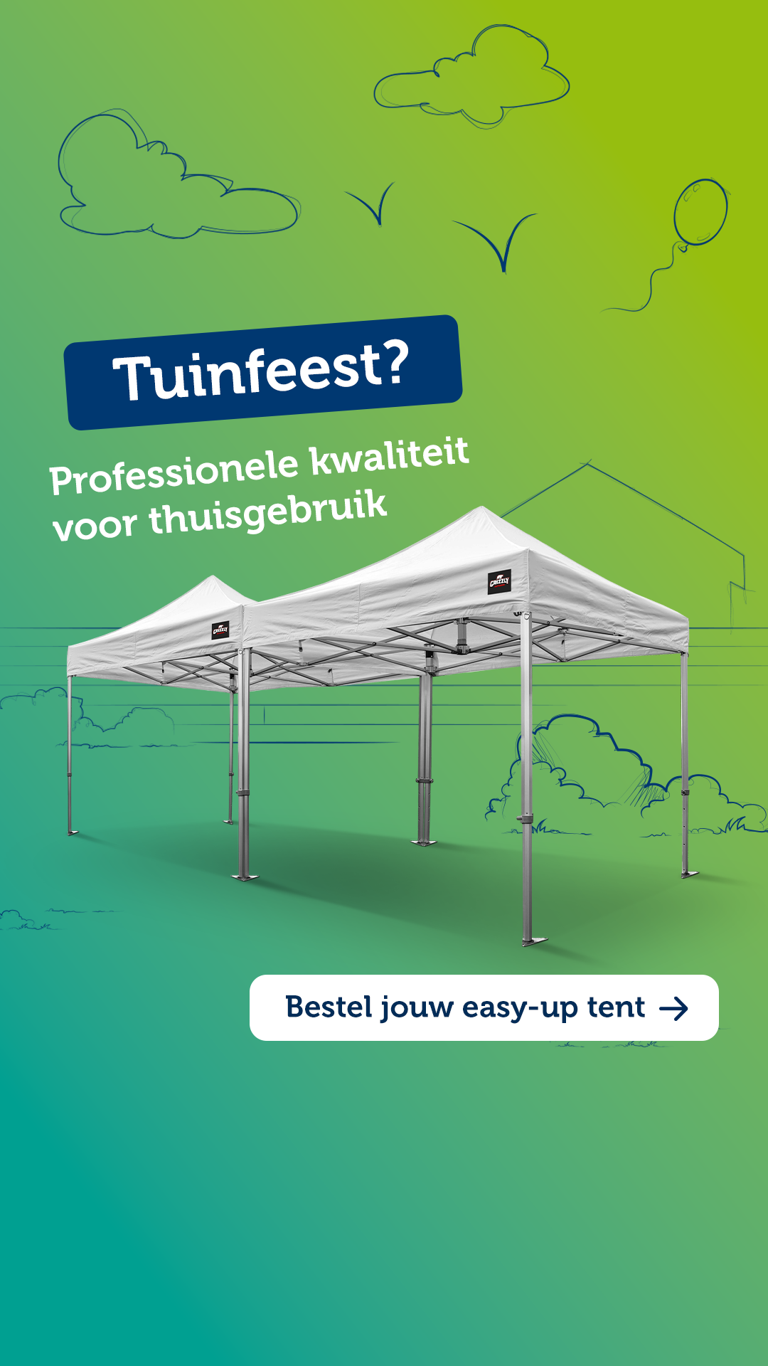 Partytent-Online.NL met showroom Facebook ad: Gratis verzending vanaf €300!
