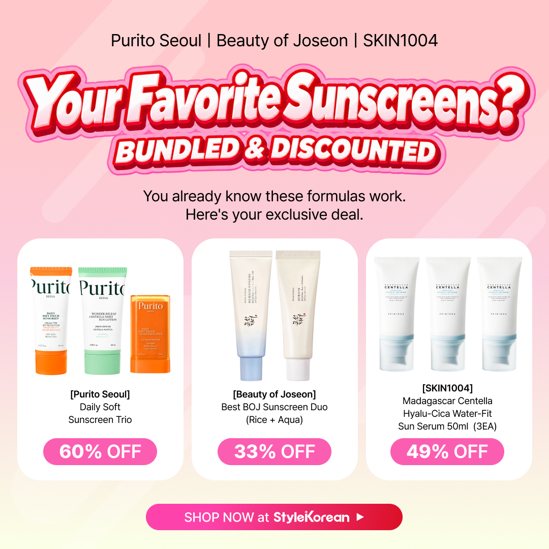 StyleKorean Facebook ad: Sunscreen Bundles, Up to 60% OFF