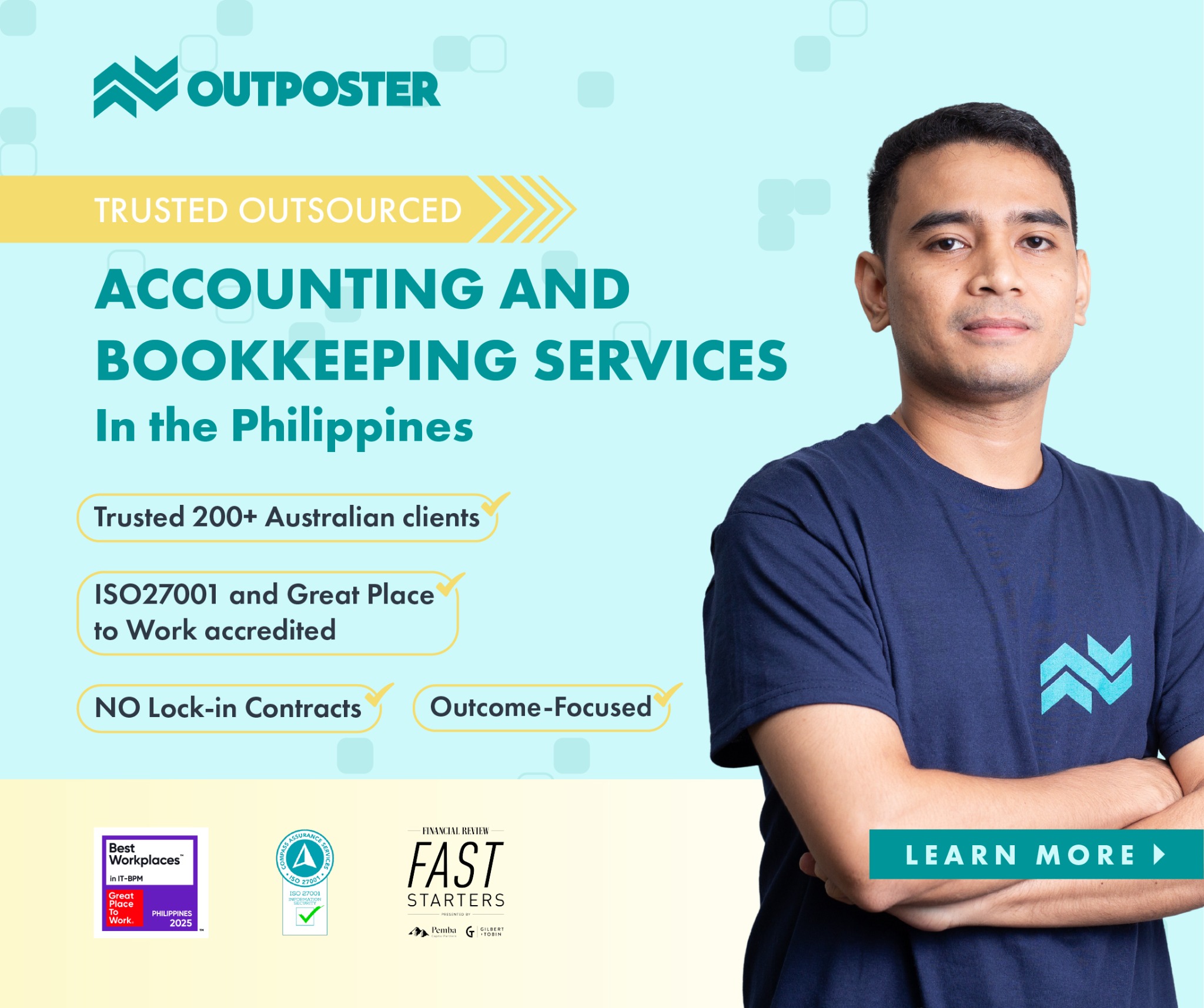 Outposter Facebook ad: Hire Trusted Accounting & Bookkeeping Talent
