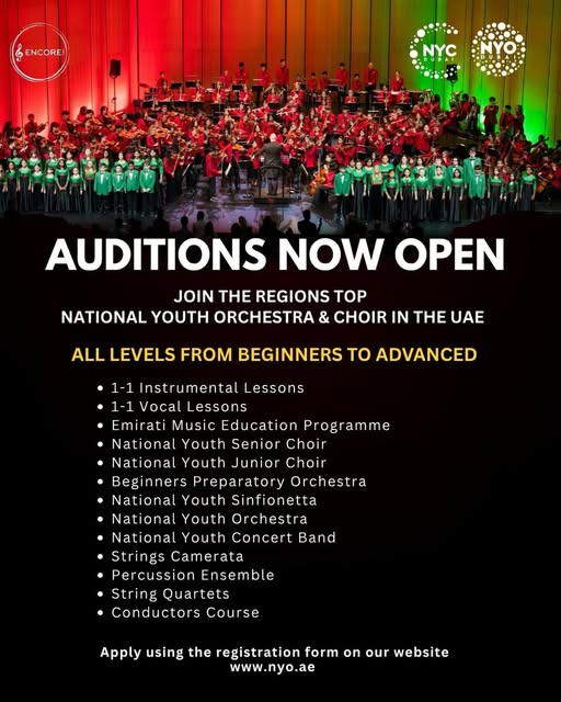 nyodubai Facebook ad: National Youth Orchestra & Choir, Dubai, UAE, The Middle…
