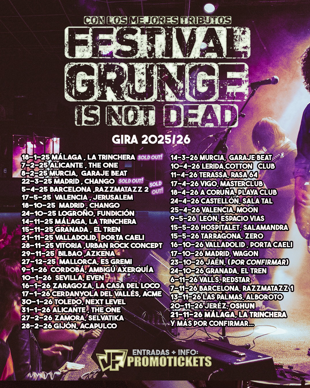 JF PROMOTICKETS Facebook ad: GIRA FESTIVAL GRUNGE IS NOT DEAD XXL