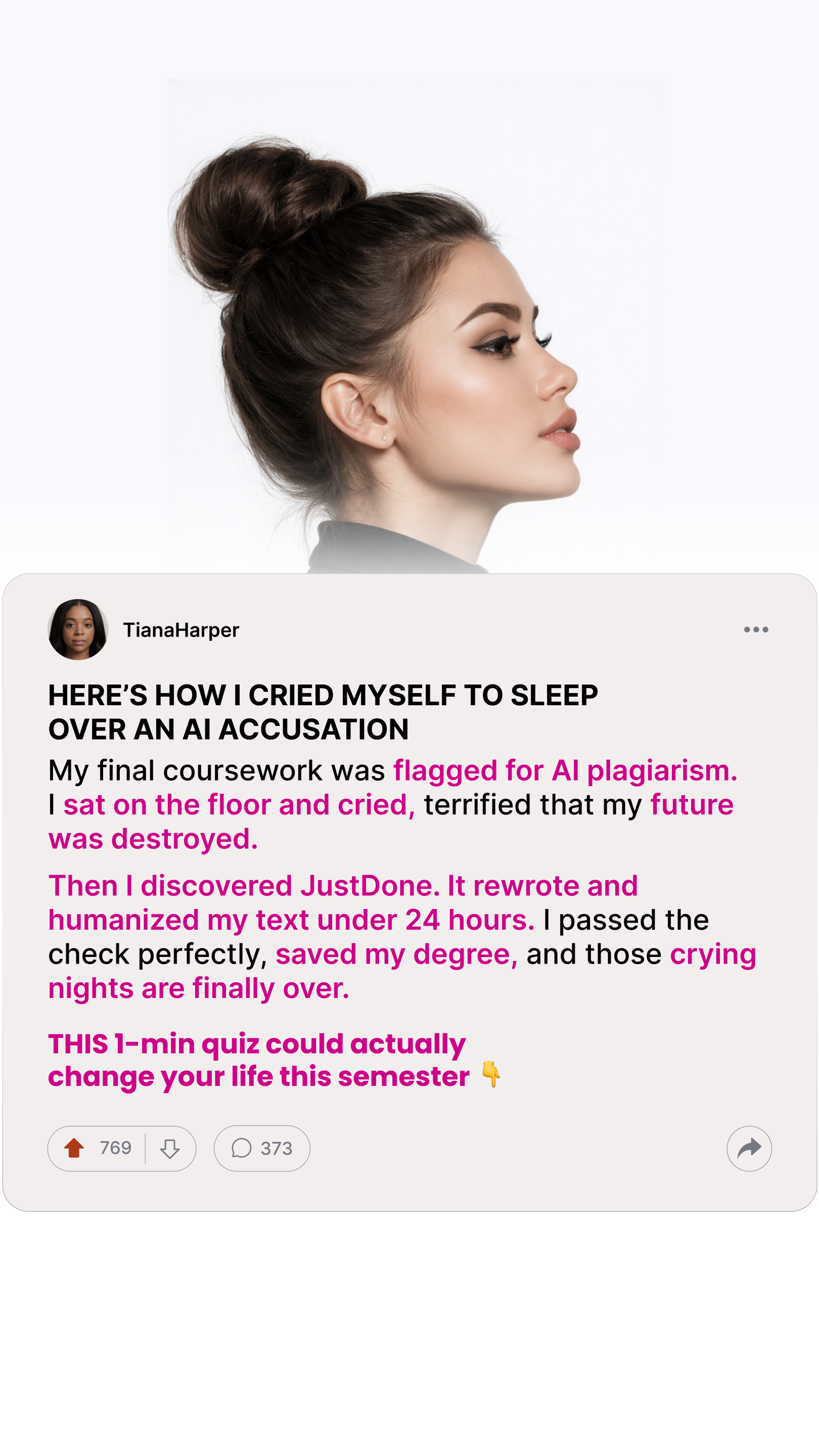 JustDone Facebook ad