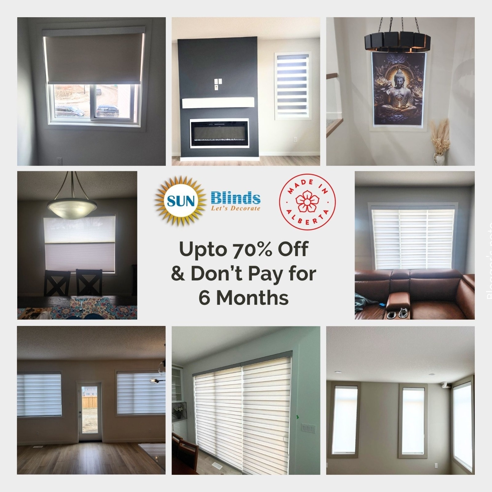Sun Blinds Inc. Facebook ad: Big Style-Small Payments.
