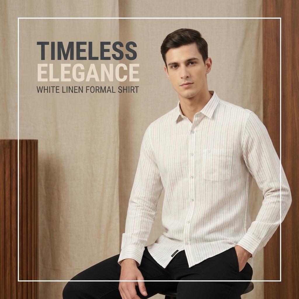 Prosperity Facebook ad: Buy White Linen Formal Shirt for Men!