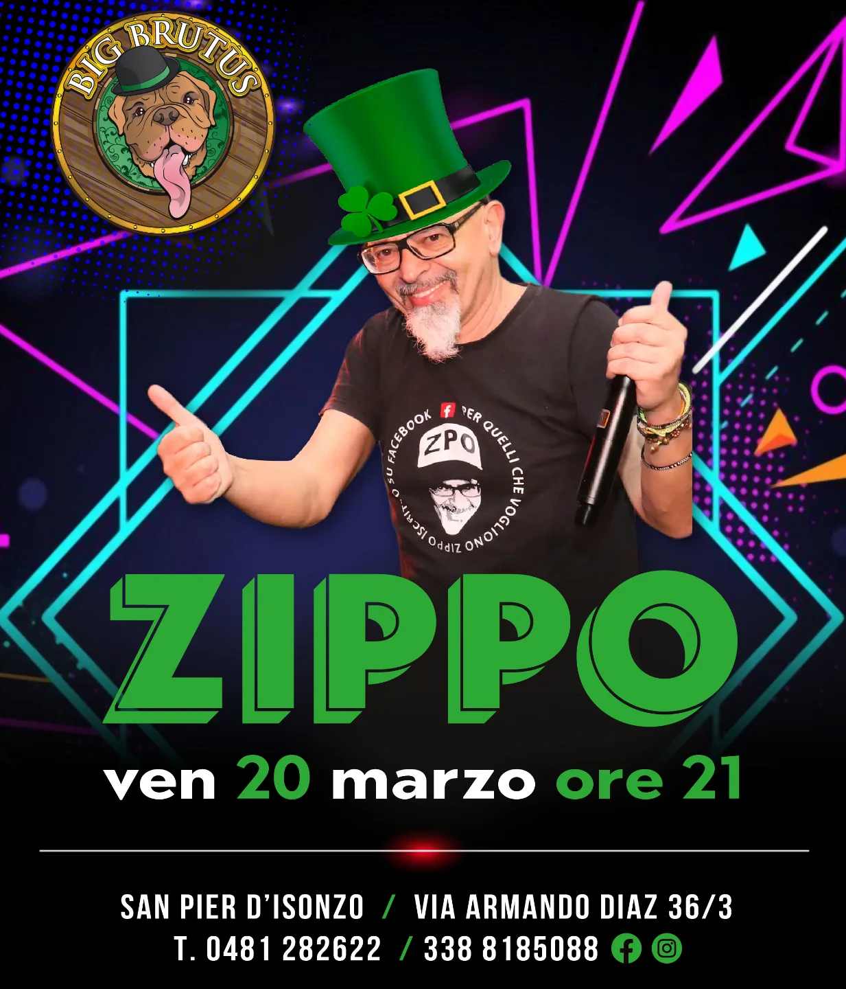 Big Brutus Facebook ad: San Patrizio? No problem!