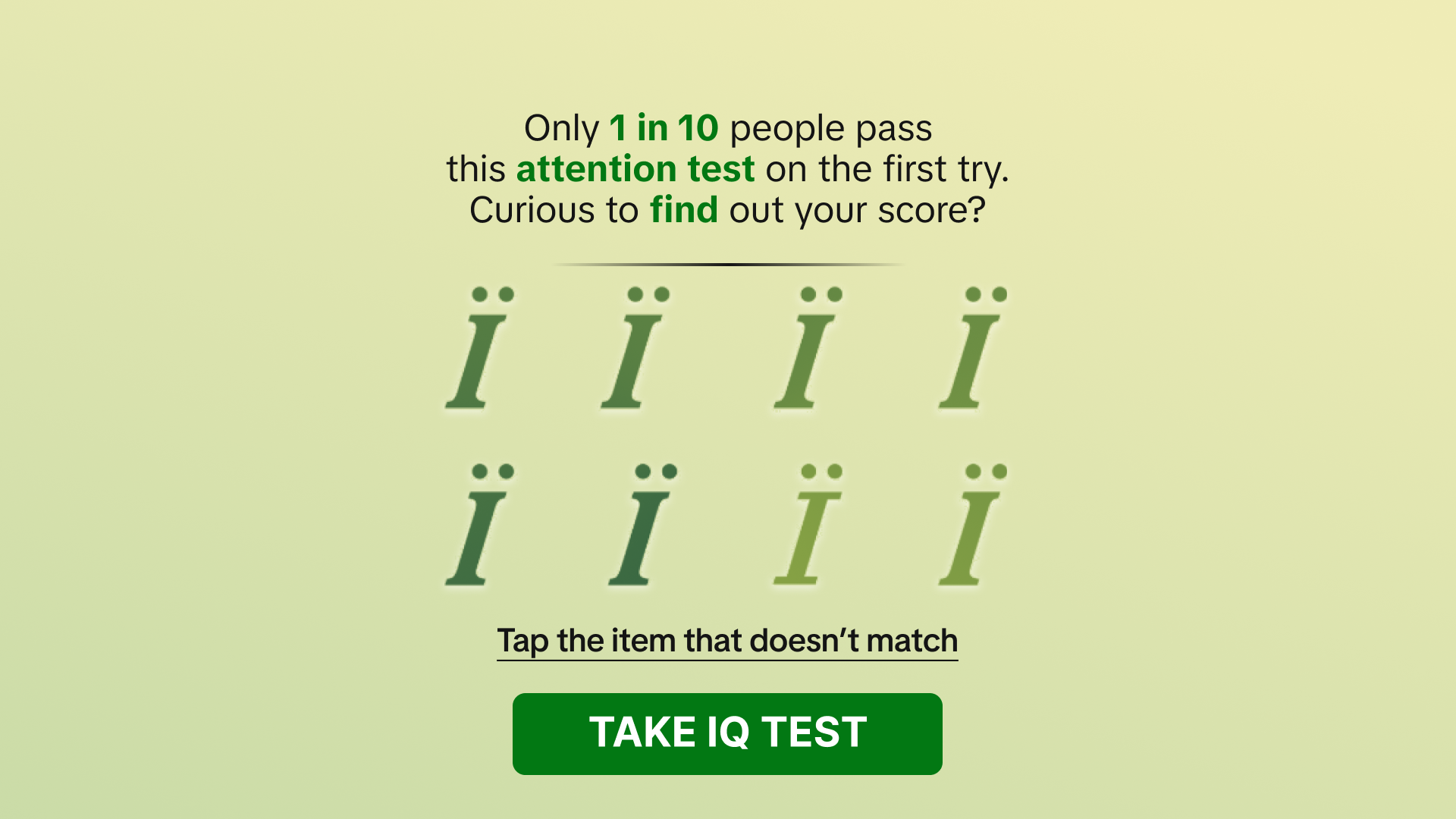 My IQ Facebook ad